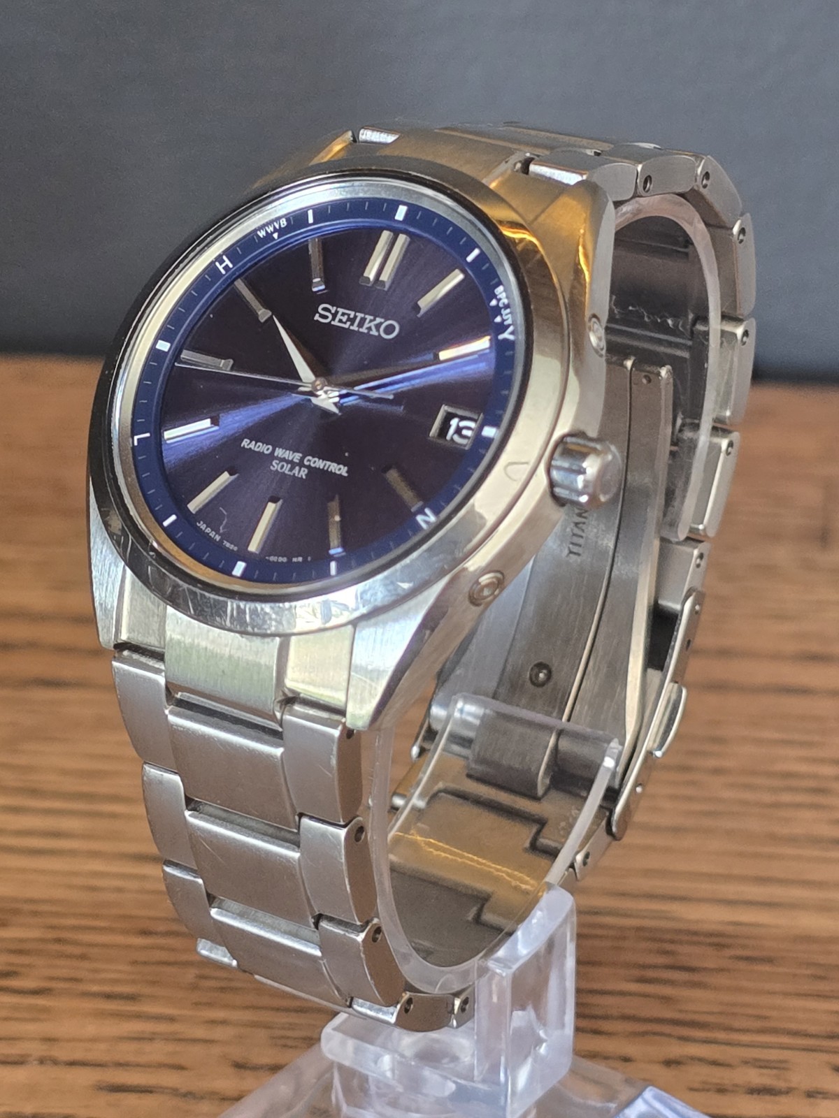 Seiko Brightz SAGZ081 JDM Solar Radio Titanium Blue Dial 39mm – US Seller
