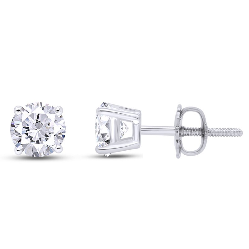 1/2 – 2.00 Ct Diamond Screw Back Studs 14k Gold Earrings Lab Grown (GH/VS2-SI1)