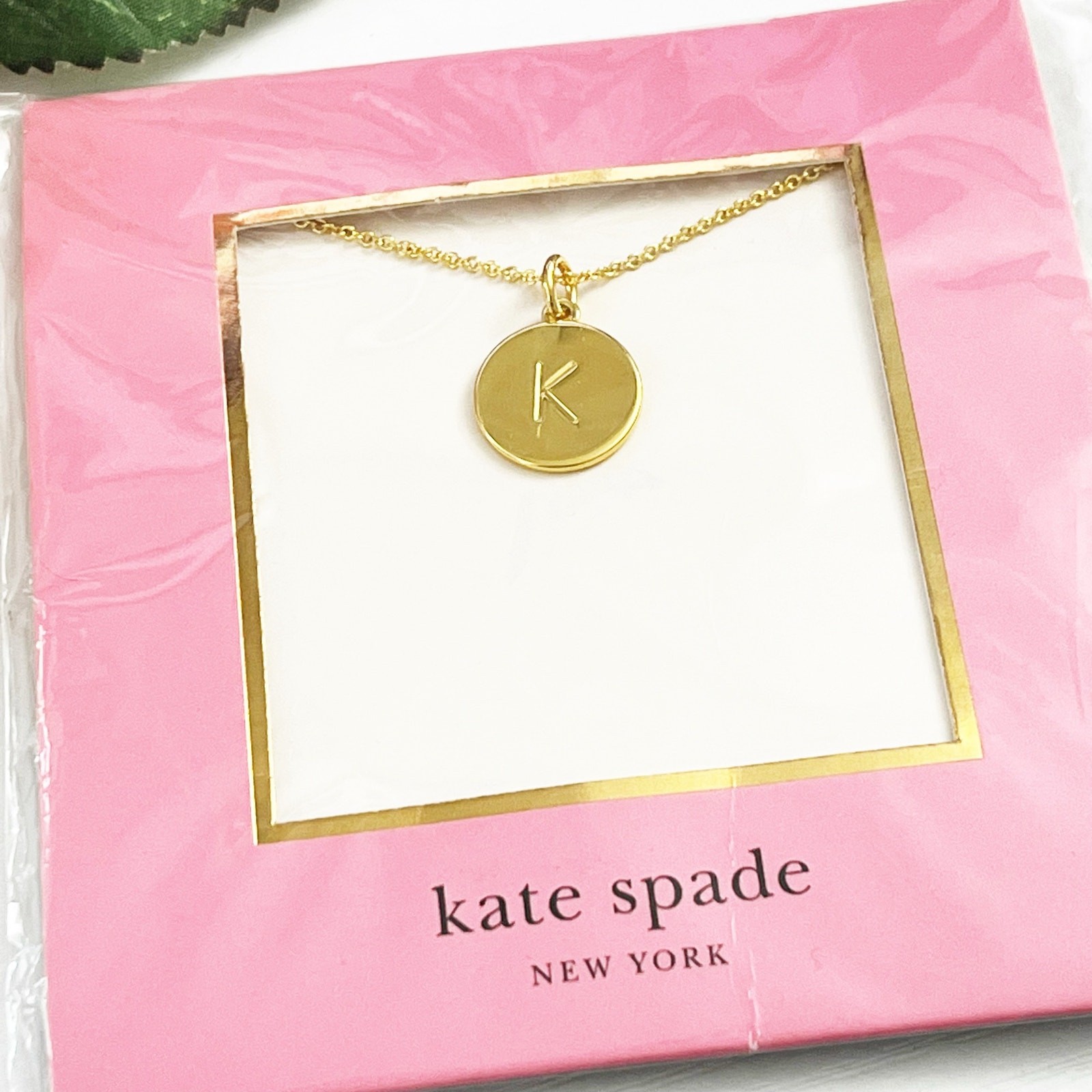 NEW Kate Spade New York Letter “K” 12k Gold-Plated Initial Pendant Necklace