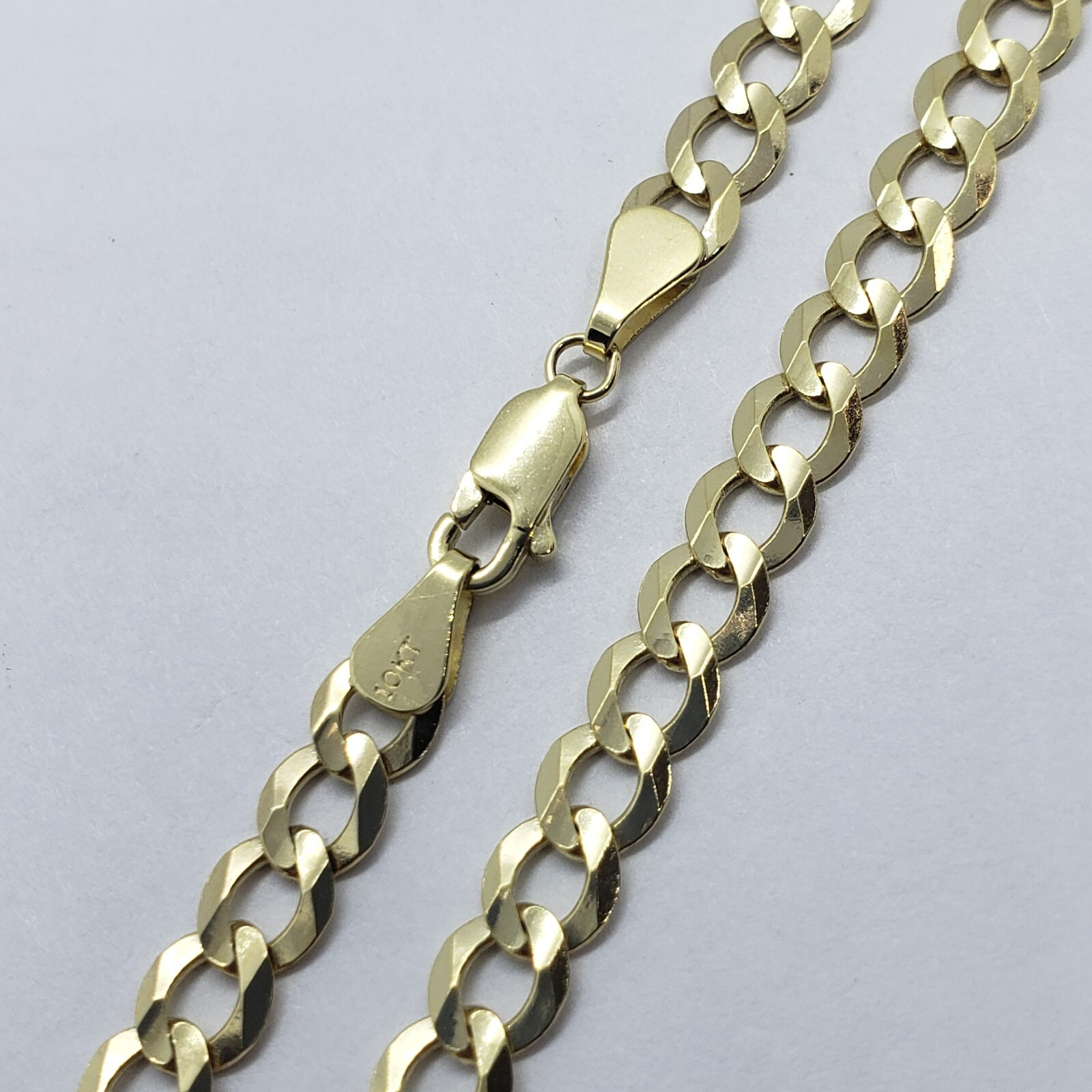 10K Yellow Gold Solid Cuban Link Chain Curb Necklace Bracelet 1.8mm-10mm 7″~30″