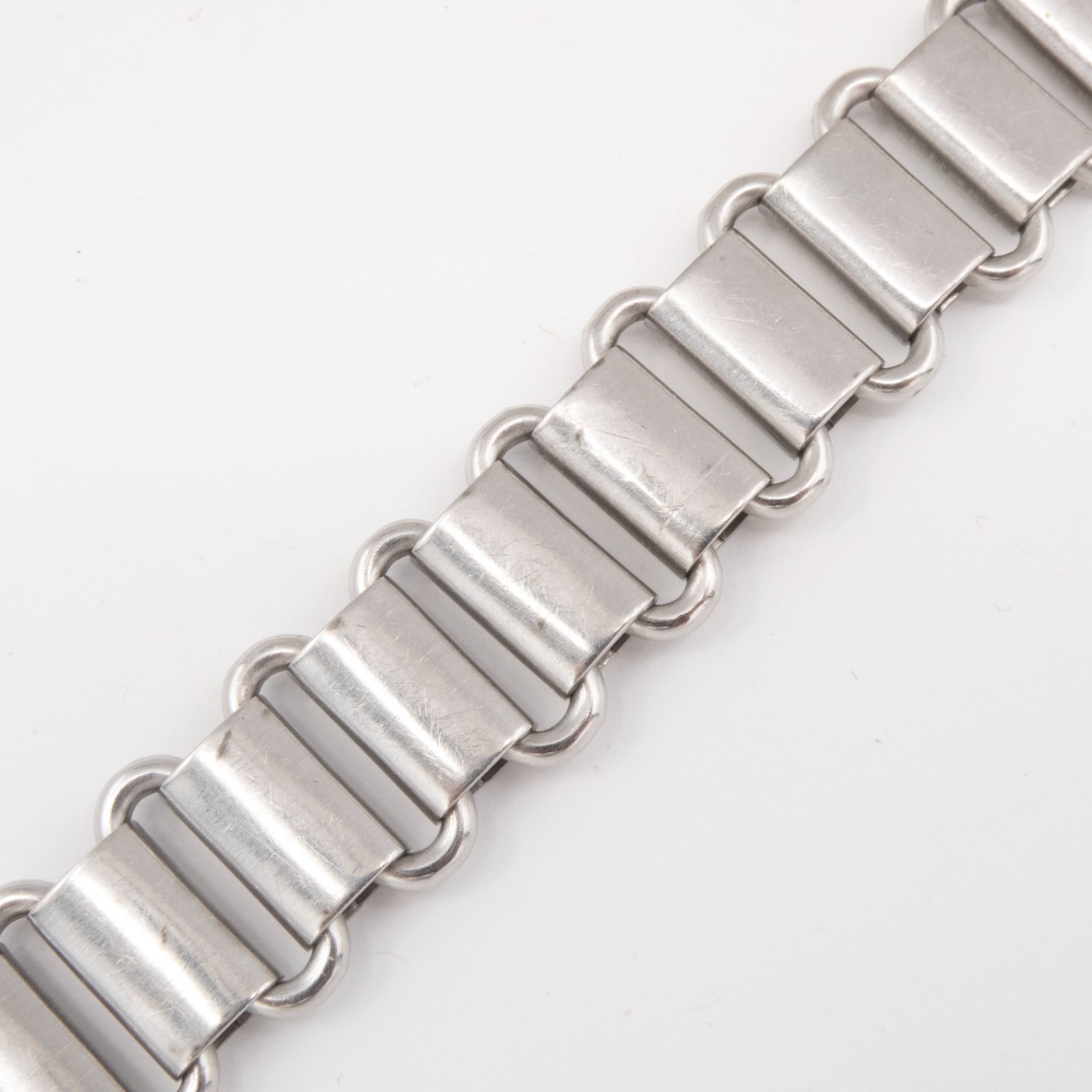Vintage 14.7 mm Silvertone Ladder Style Wristwatch Bracelet