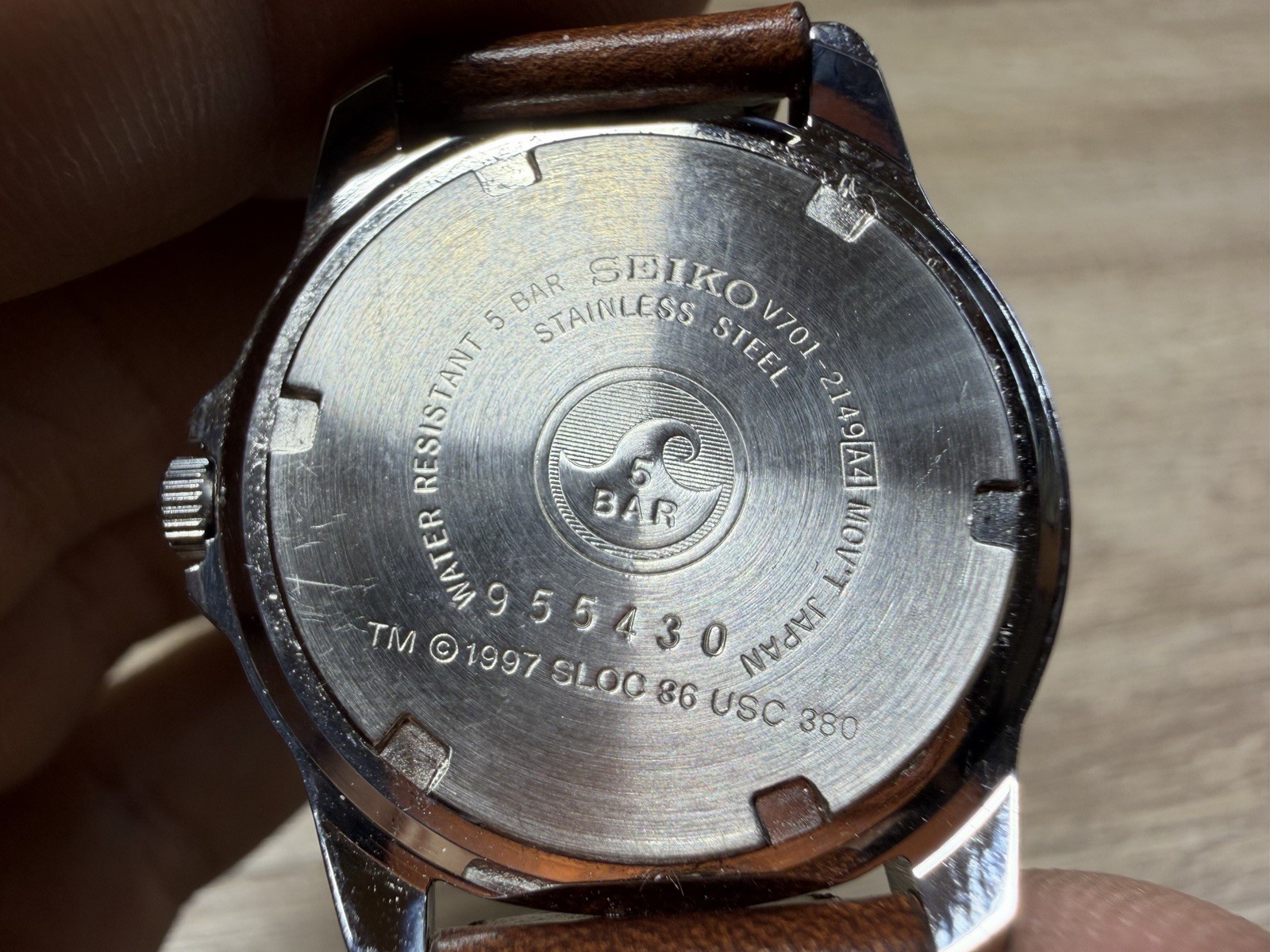 Seiko Salt Lake City Olympics 2002 Watch W/ Brown Leather Band Japan