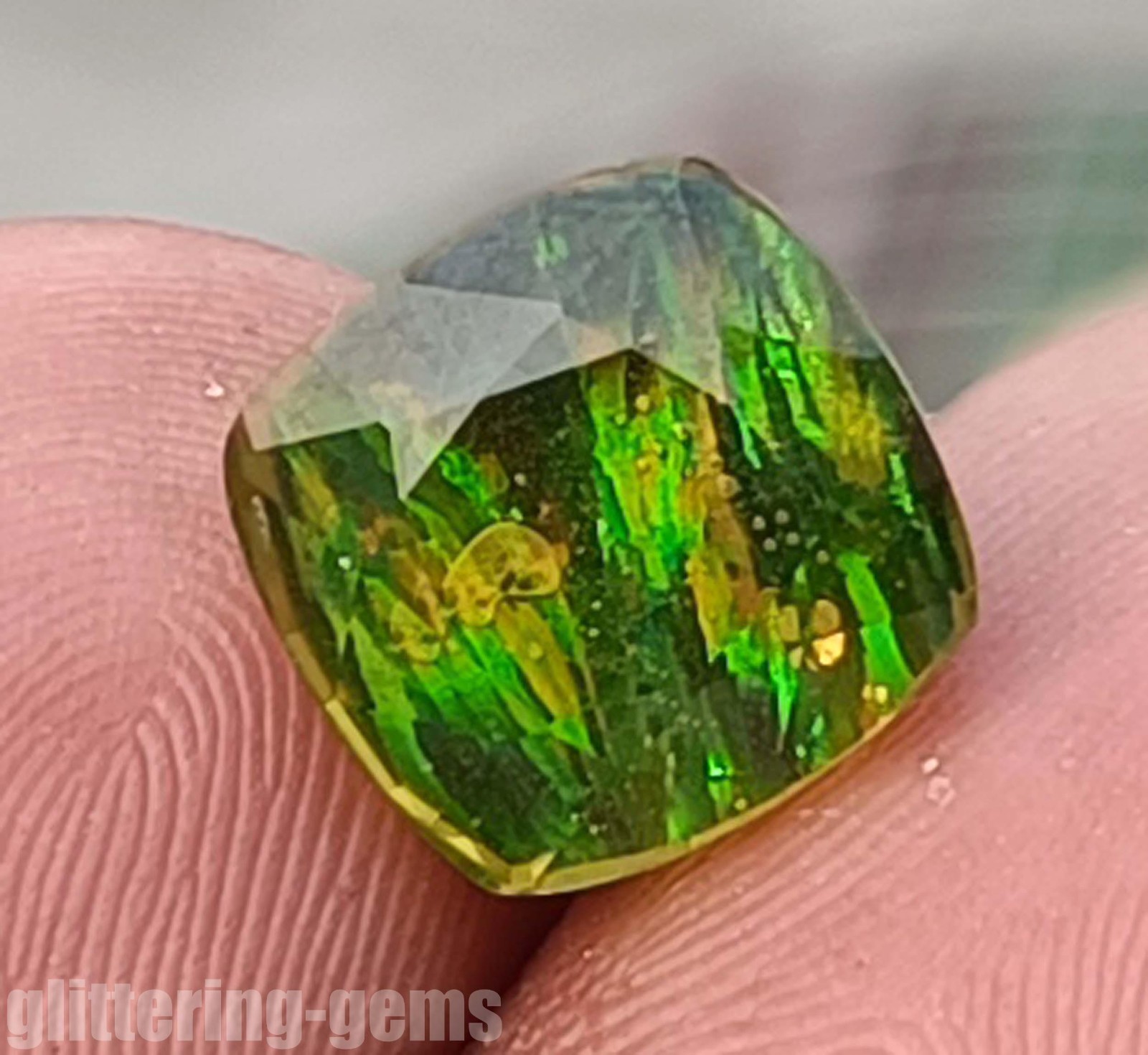 Brilliant 5.35Ct Natural Sphene Titanite Cushion Cut IGL Full Fire Gemstone 5DNC