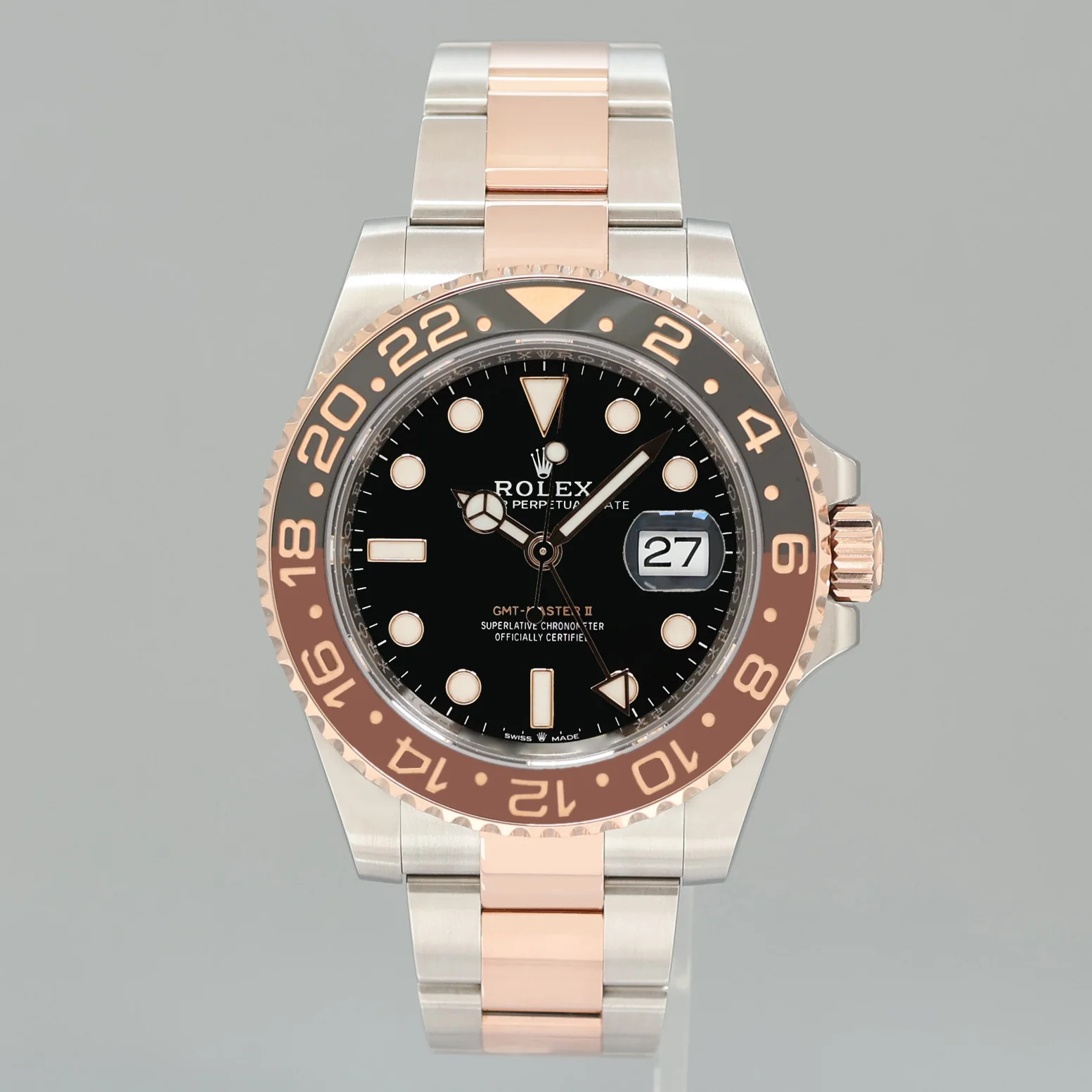 MINT PAPERS Rolex 126711CHNR GMT Master II Two Tone Root Beer Rose Gold Watch