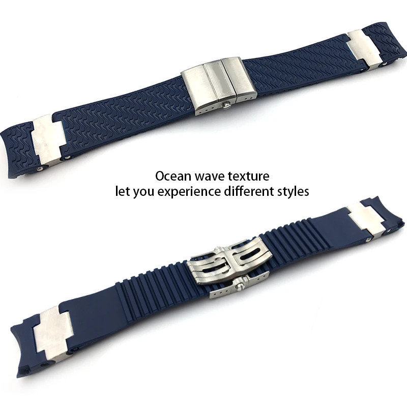 22 25mm Silicone Watch Band Strap For Ulysse Nardin DIVER 263 Bracelet
