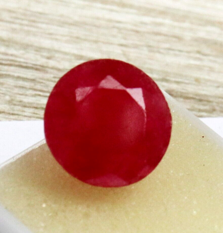 Round Cut Natural Red Beryl Bixbite From Utah Loose Gemstone Certified 9.50 Ct