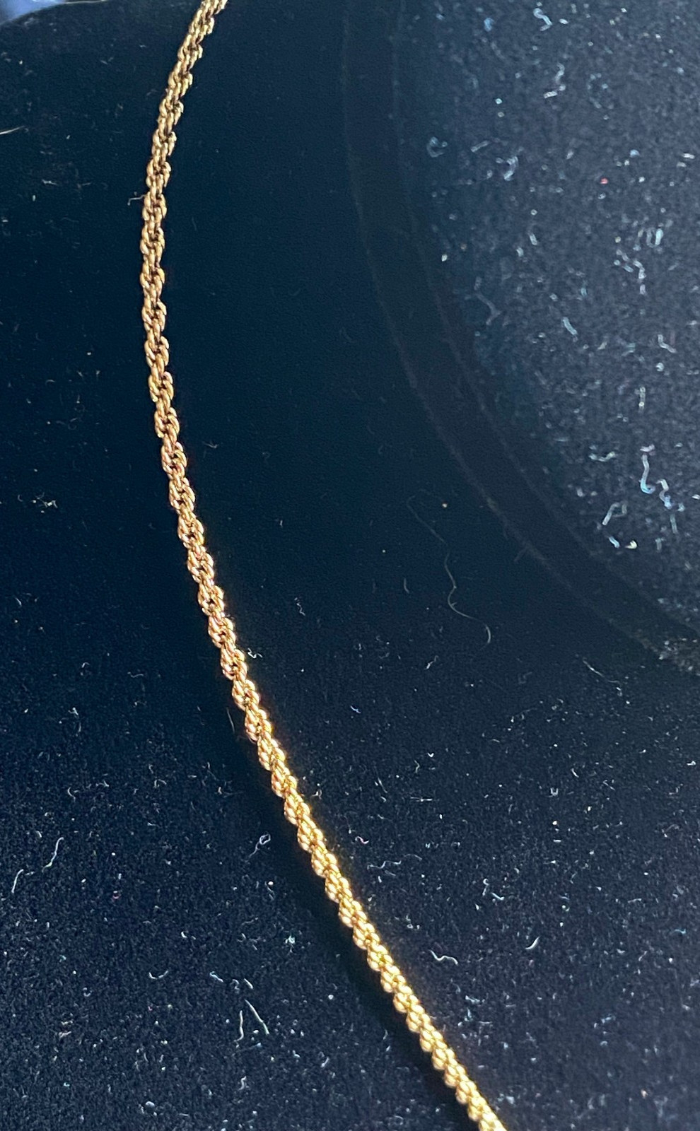 Gold Tone Rope Chain Necklace Small Chain Style Lobster Clasp Mrkd Korea NoStone