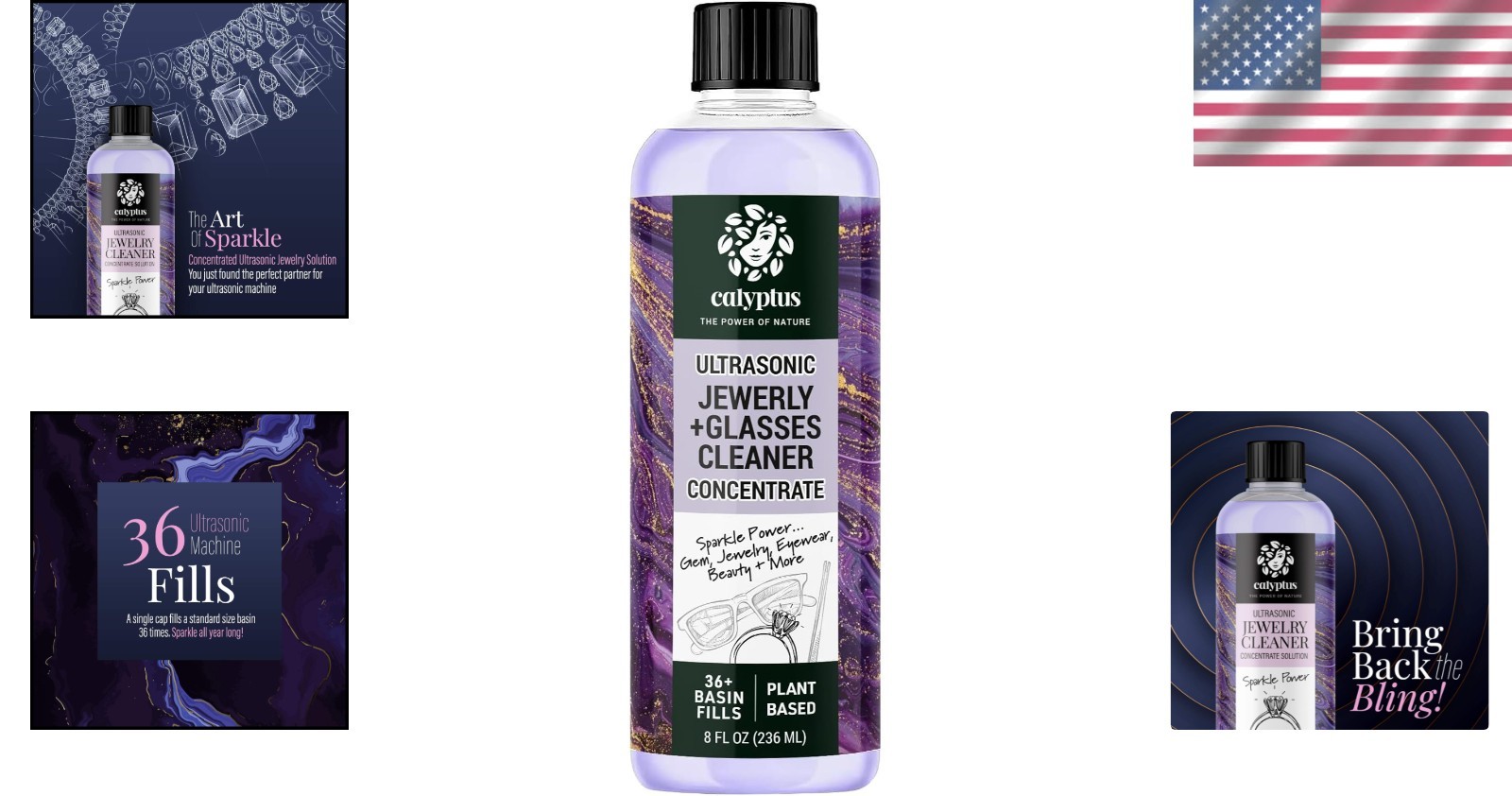 8oz Concentrated Eyeglass and Jewelry Cleaning Solution | Non-Toxic Formula