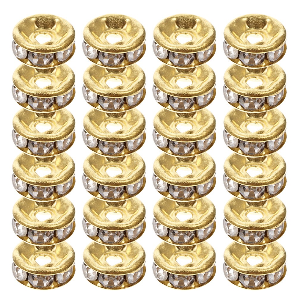 200Pcs Lightweight Golden Copper Spacer Beads for Jewelry Rhinestone Charms