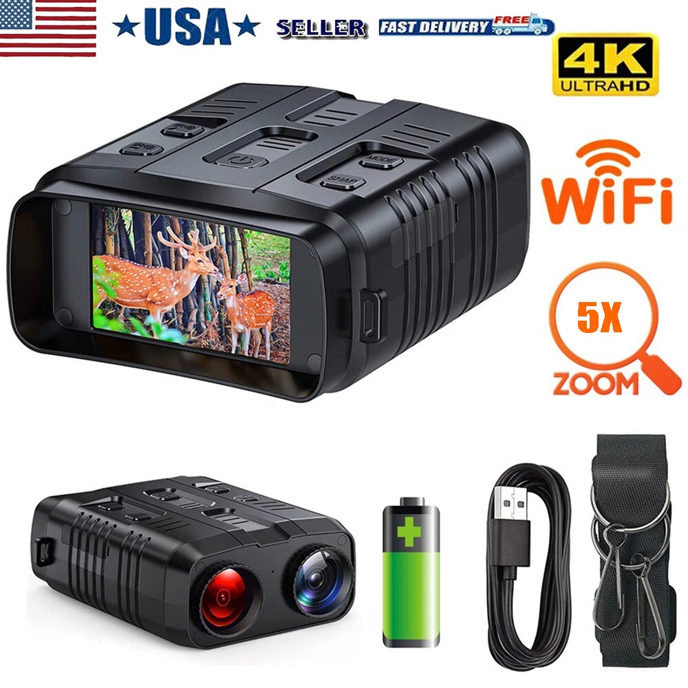 4K Night Vision Binoculars Tactical Light 7 IR Infrared Vision Night Goggle NEW