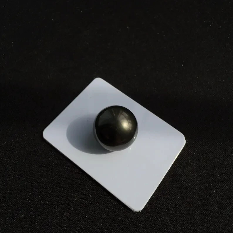 14.2mm Natural Tahitian Pearl – 20.9ct | Dark Black Round Loose Pearl | Luxury