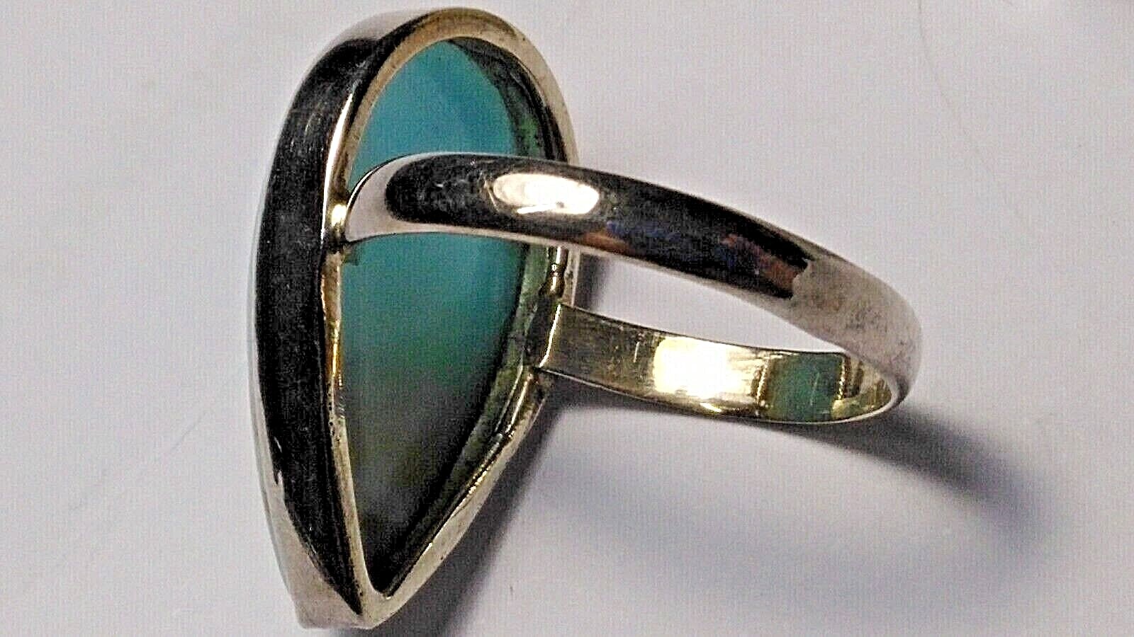 AESTHETIC NATURAL LARIMAR IN STERLING SILVER.925 RING SIZE 8.75-9.0!