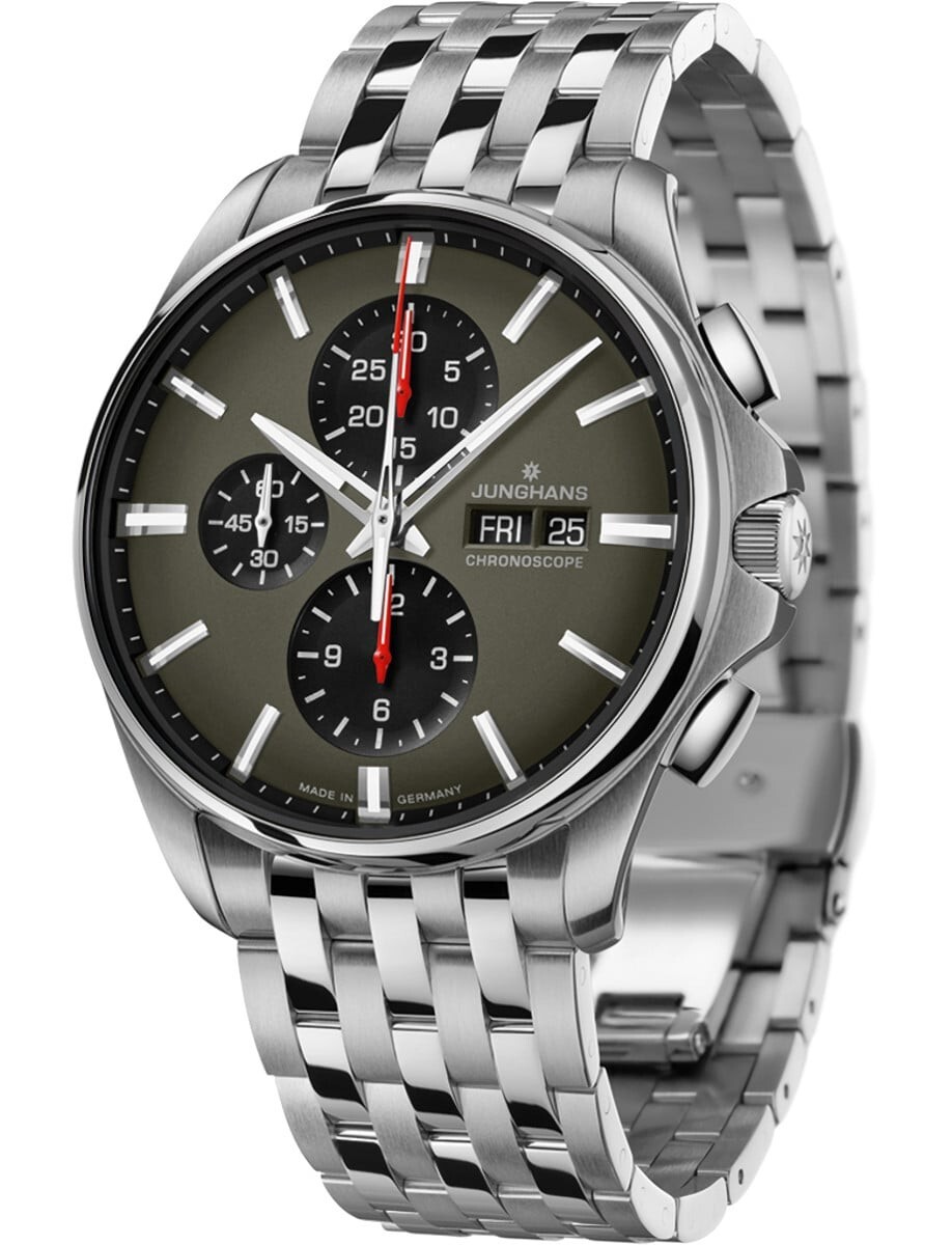 Junghans Meister S Chronoscope 45mm Green Dial Watch 27/4023.45