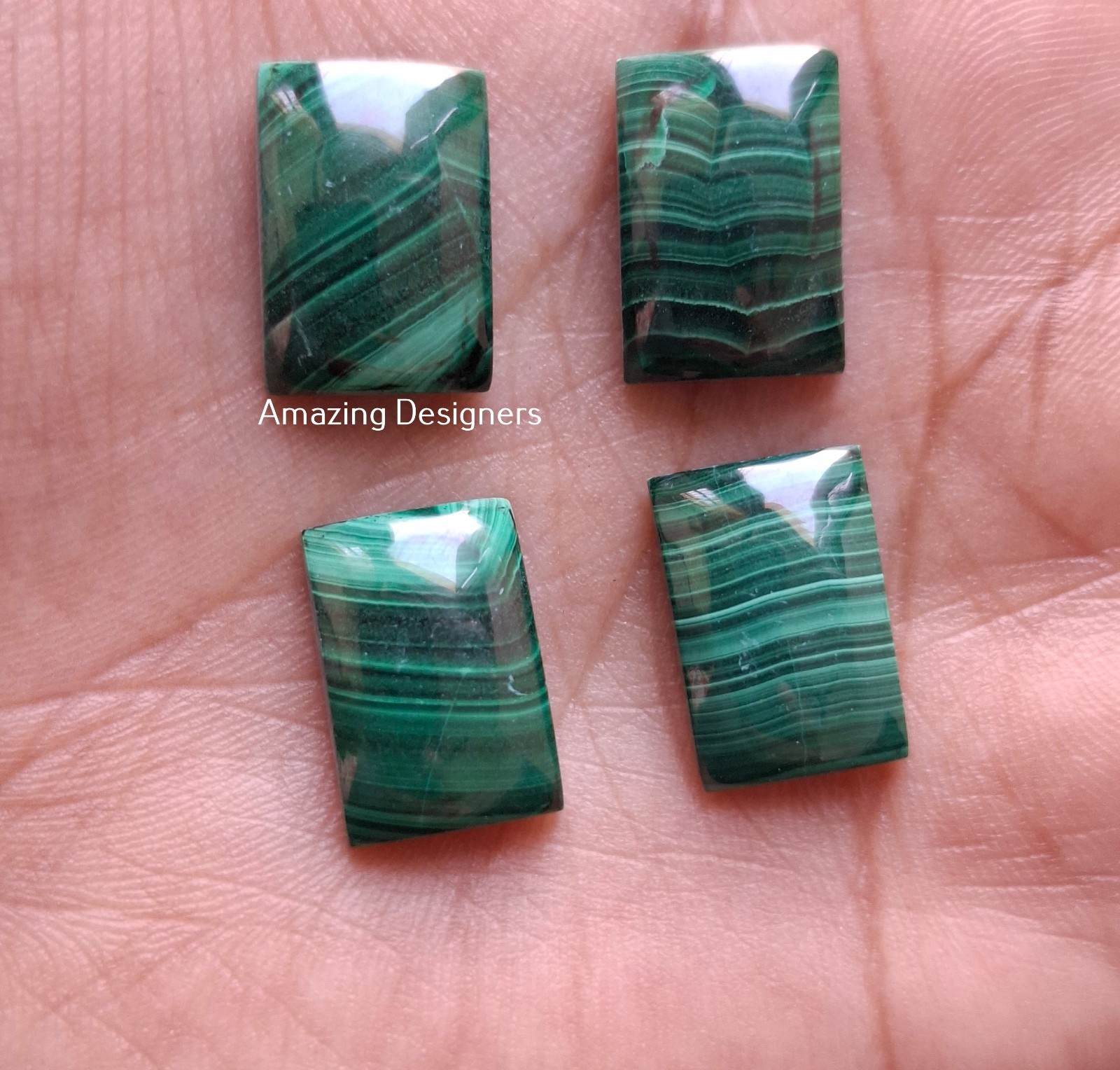 Natural Malachite Rectangle Cabochon 6x8mm to 20x25mm Loose Gemstone