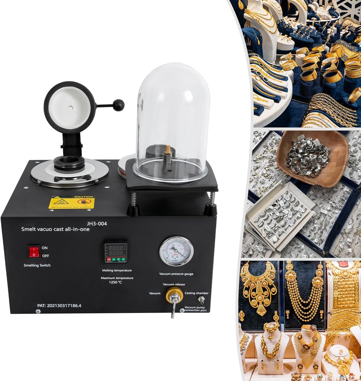 Jewelry Lost Wax Cast 2L Combination Vacuum Investing Casting Investment Machine