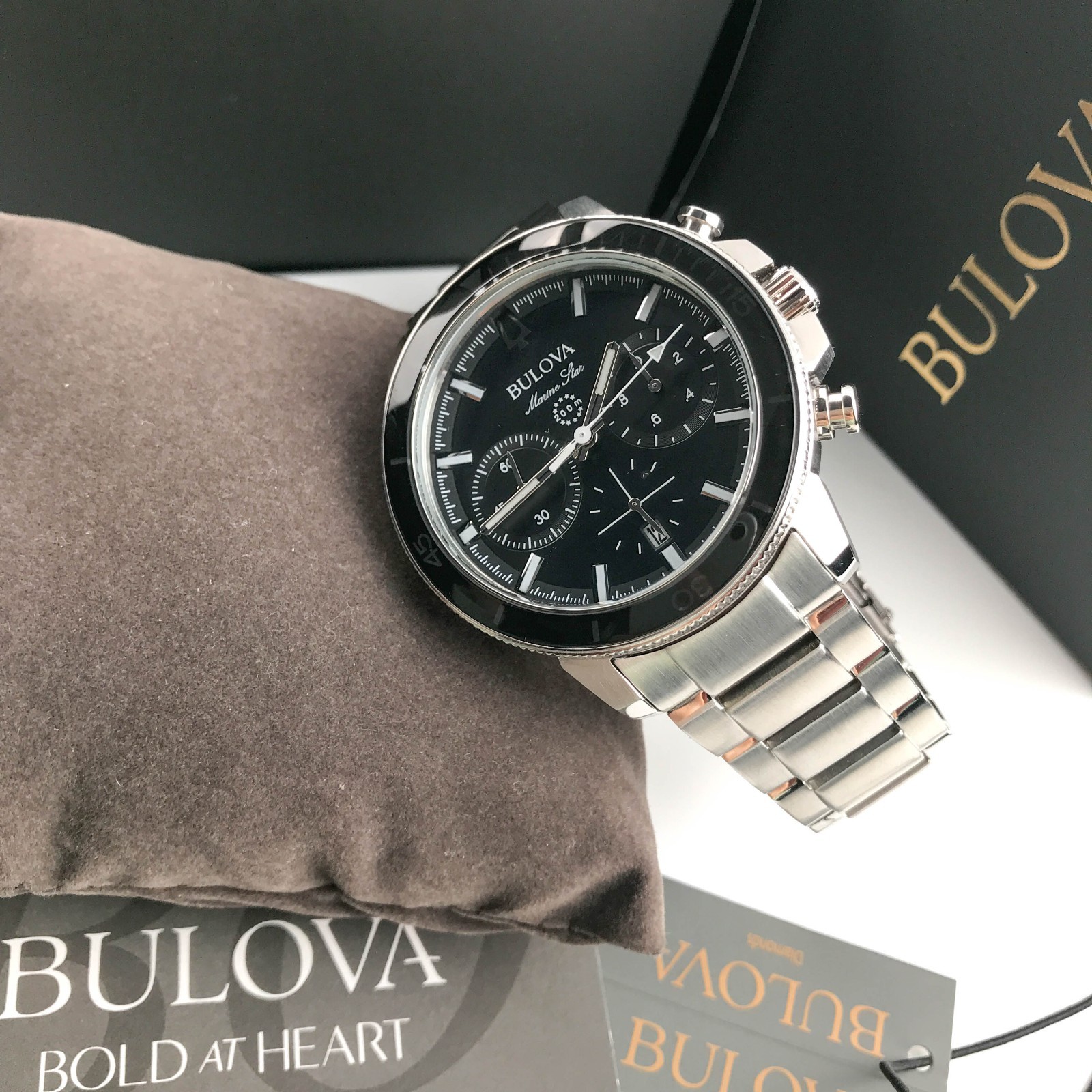 Bulova 96B272 Men’s Chronograph Marine Star Stainless Steel Bracelet Watch 45mm