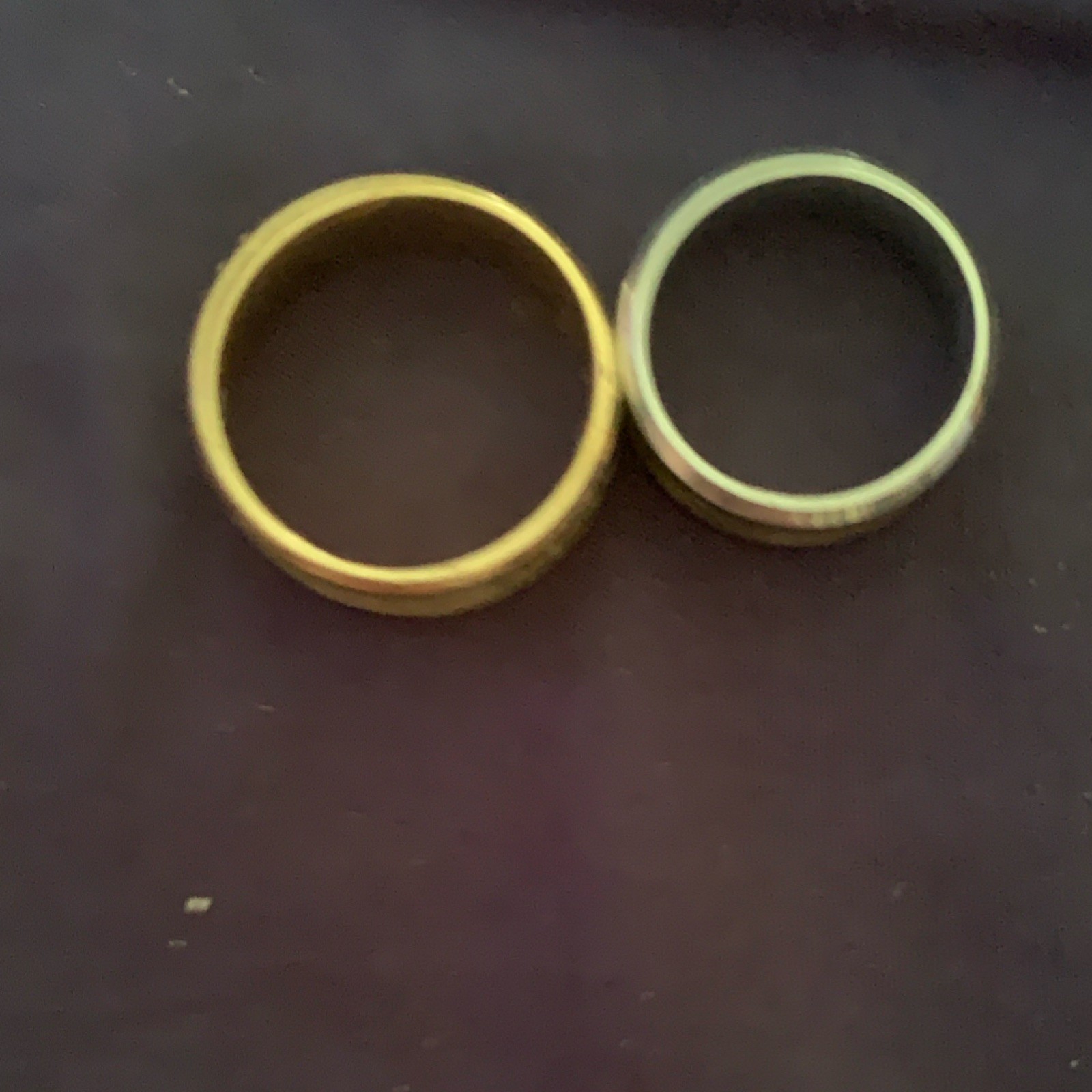 Lot of 2 Titanium Band Rings Two-Tone Gold & Silver Color Size 9 No Stone
