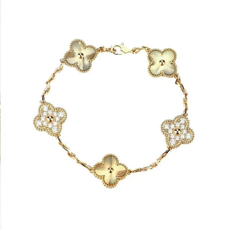 1.24Ct Lab Created Diamond Women’s Flower Bracelet 14K Yellow Gold Plated 7″ in