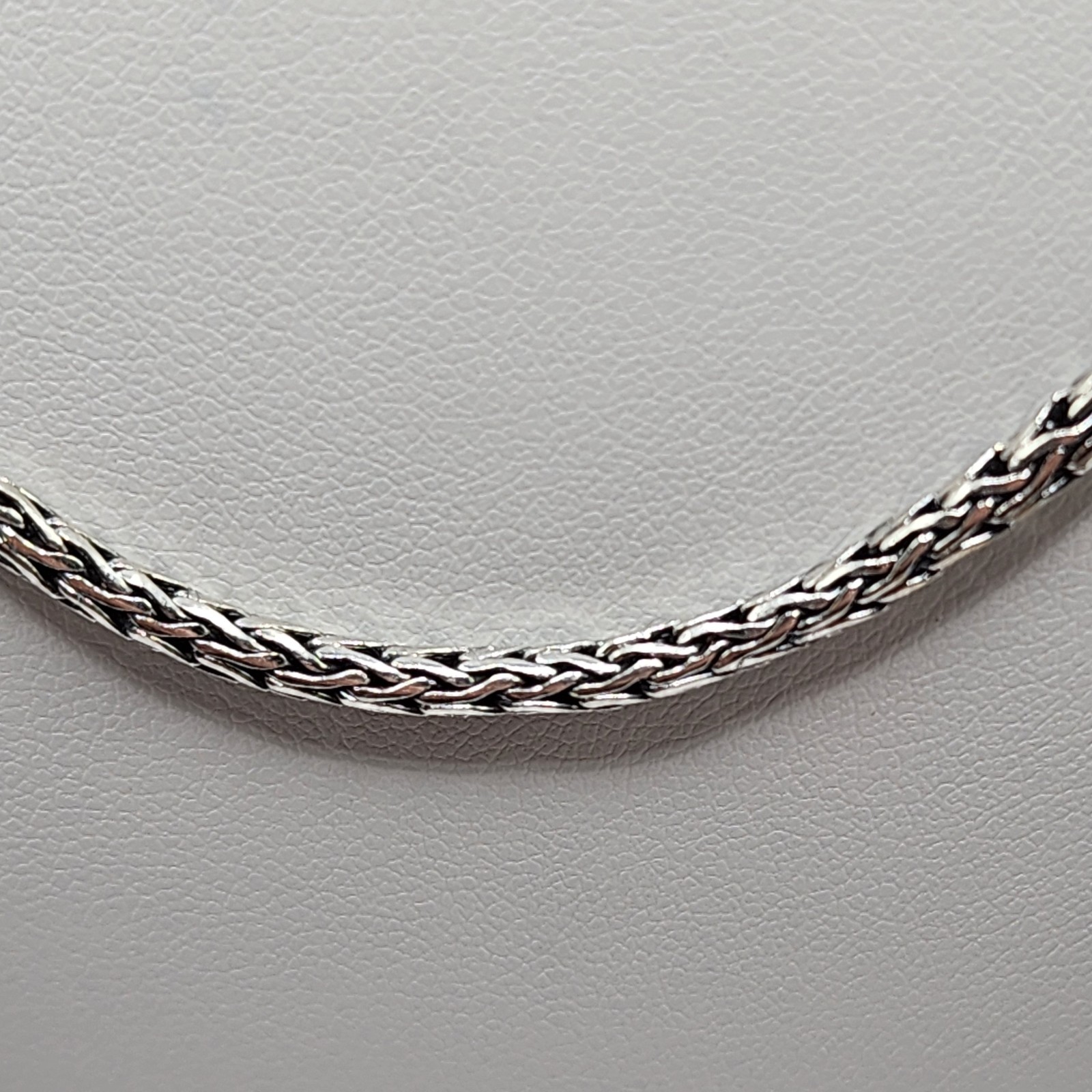 925 NEW Sterling Silver Oxidized Bali Foxtail Chain 18″ 2.5mm Width