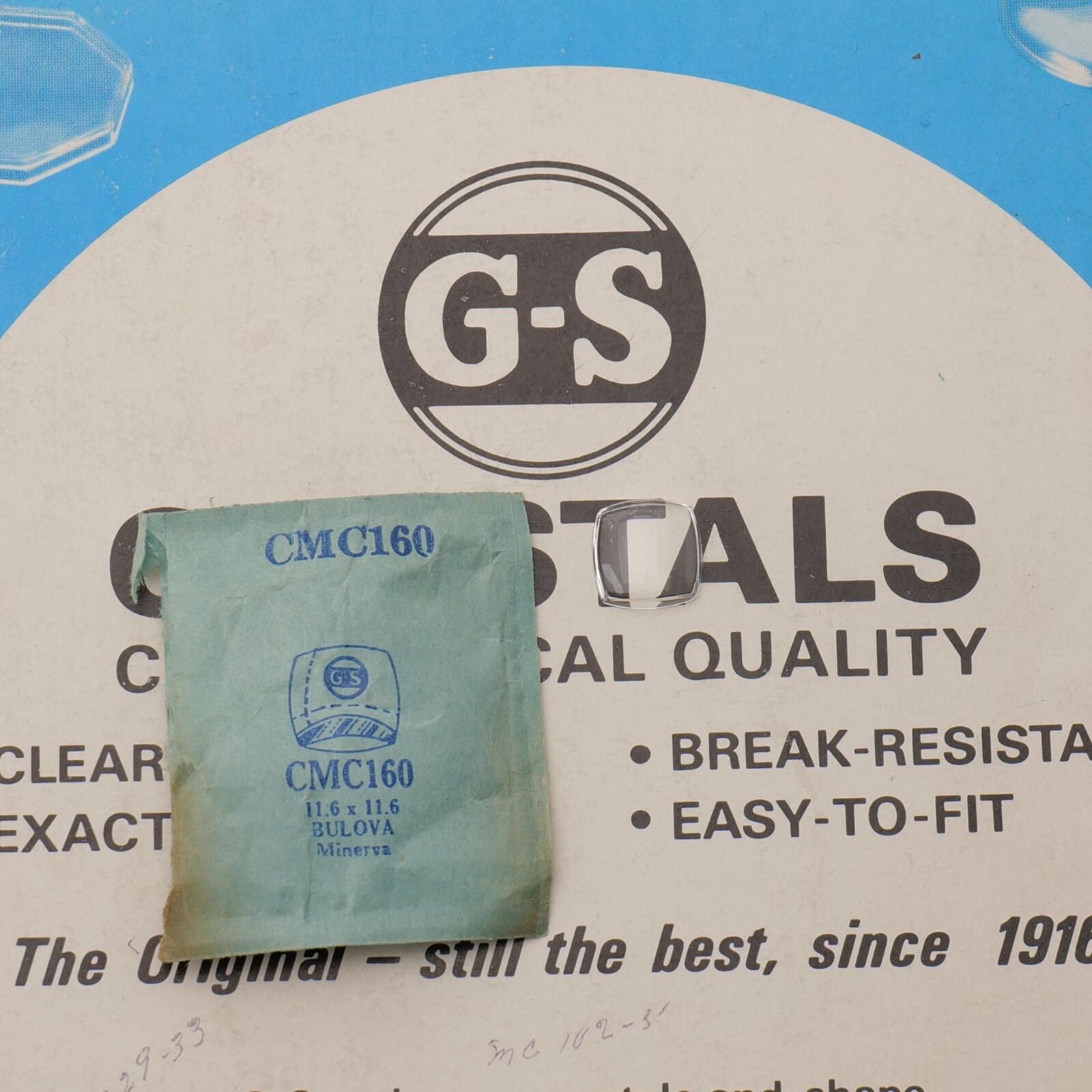 Vintage NOS GS Watch Crystal CMC160 Bulova – 11.6 x 11.6mm NEW (MC)