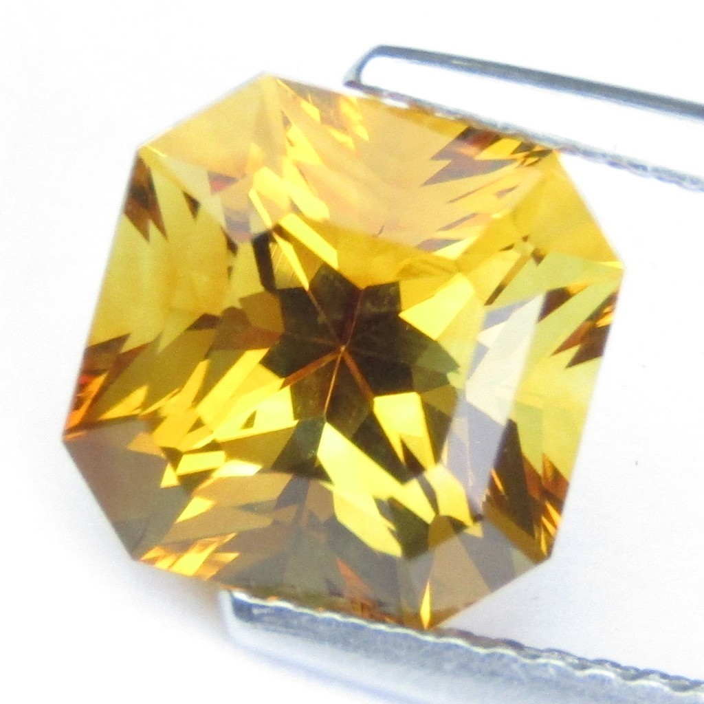 3.35Cts Ravishing Natural Citrine 8.7mm Asscher Cut Loose Brazil Gemstone–VIDEO