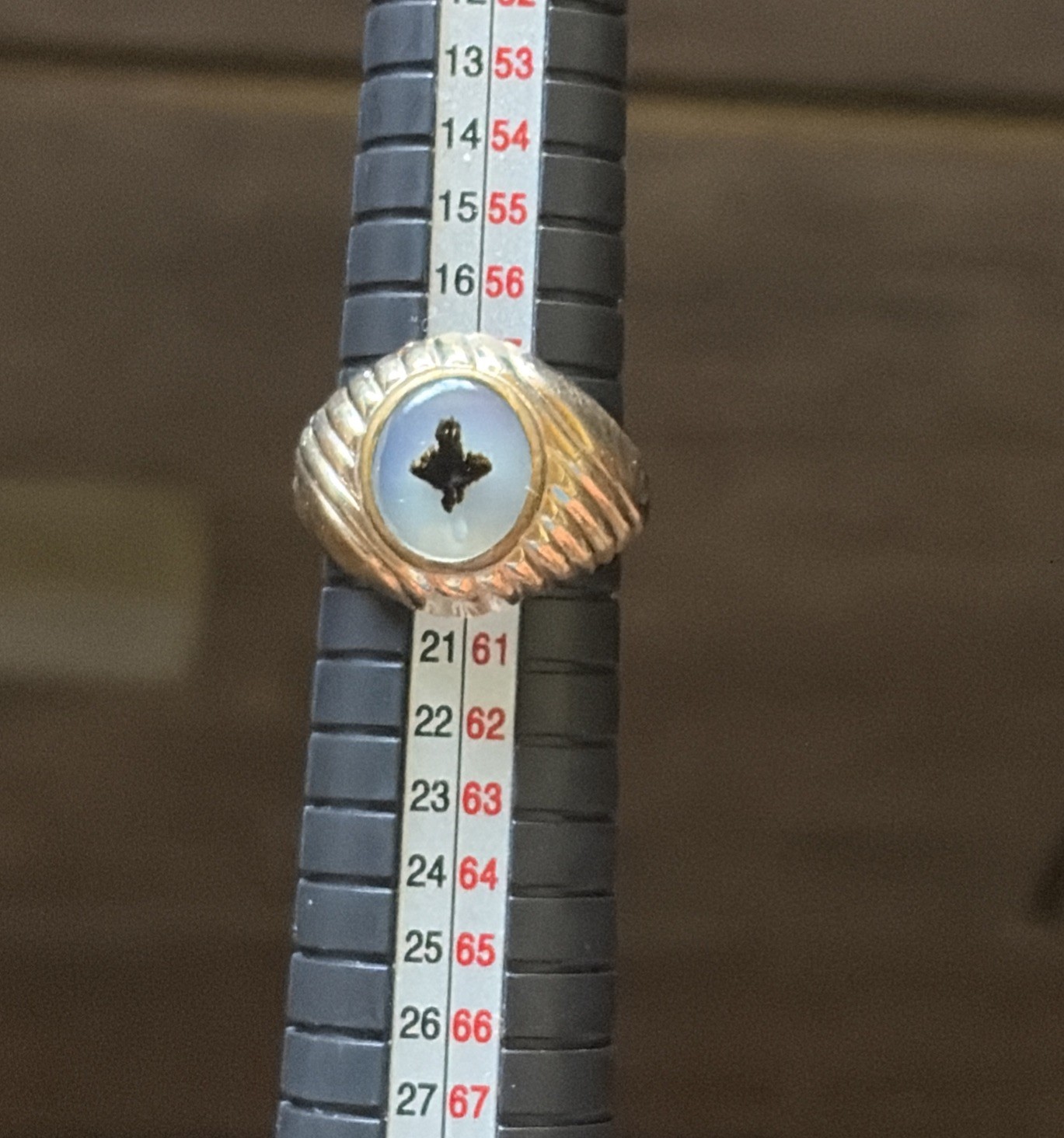 Vintage 1/20 10k Gold Filled Ring Dendritic Stone size 8.75