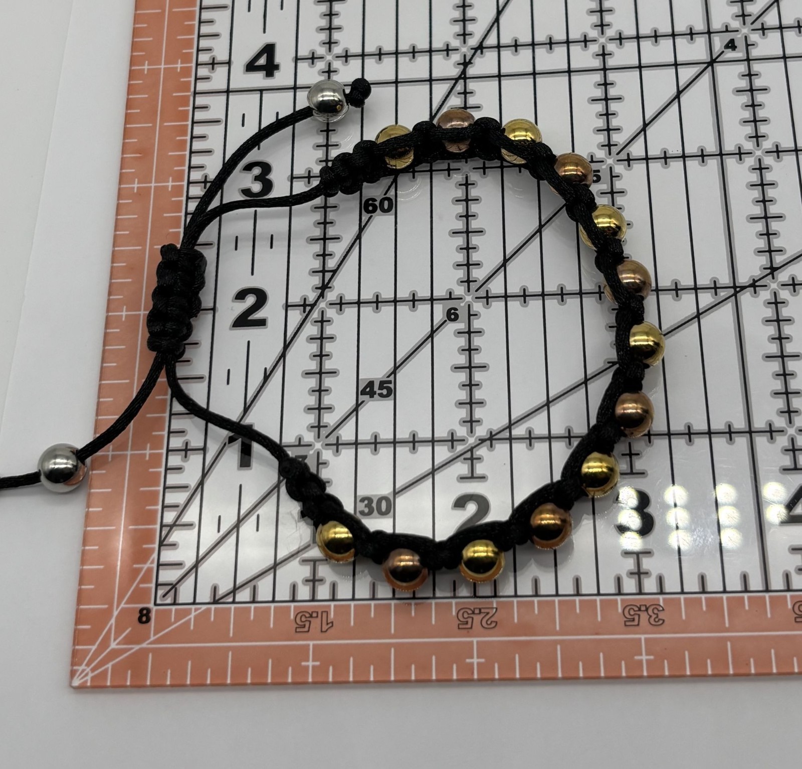 Lot of Three Bracelets Shamballa Slider Macrame Bolo-Style Adjustable Not Signed