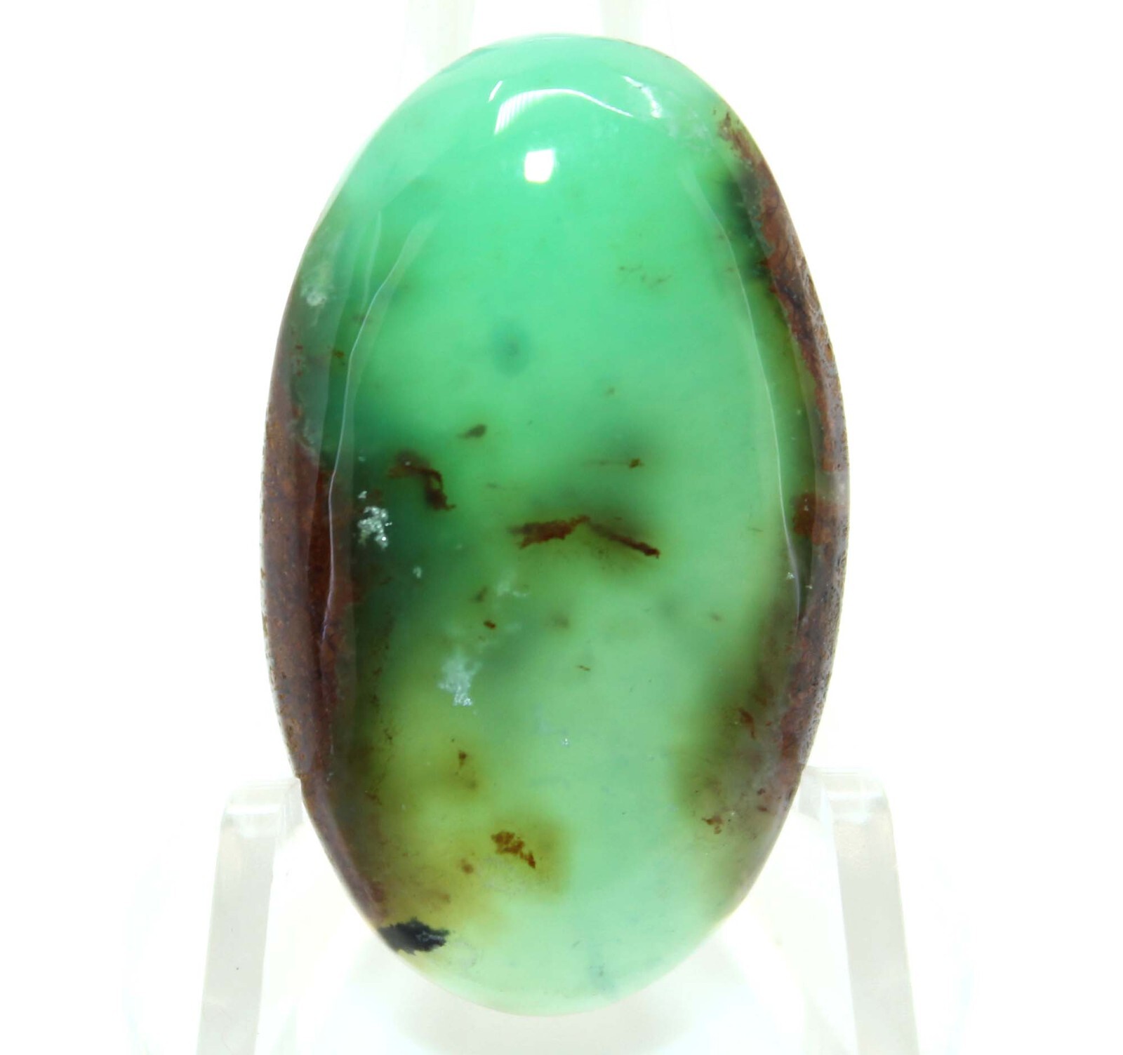 41.50 Cts Nice Bio Chrysoprase Gemstone Oval Cabochon Loose Gemstone 35x21x5 mm