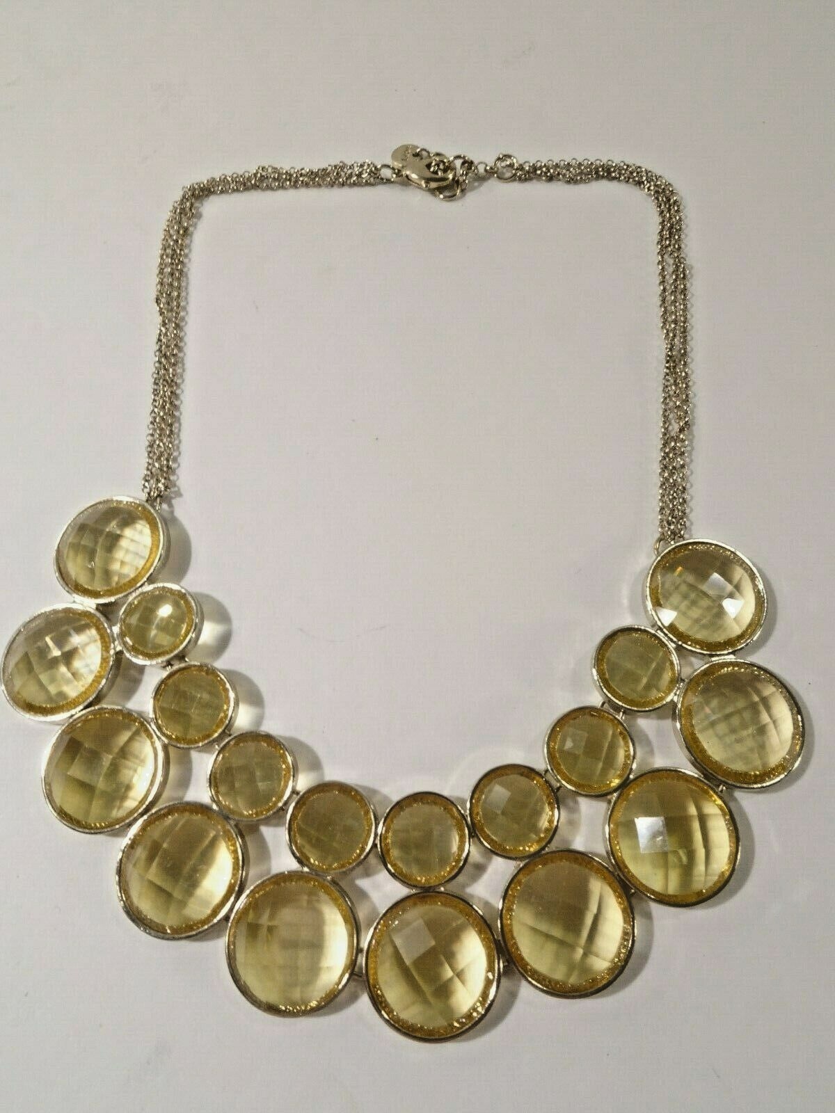 Ann Taylor Women’s Translucent Yellow Round Bib Short Necklace NWT 49