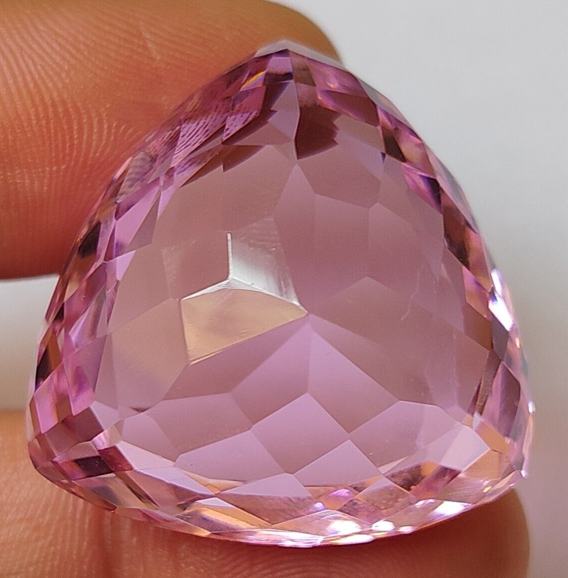 AAA+ 99.20 Ct. Large Pink Kunzite Trillion Cut Loose Gemstone @Women Gift/Her