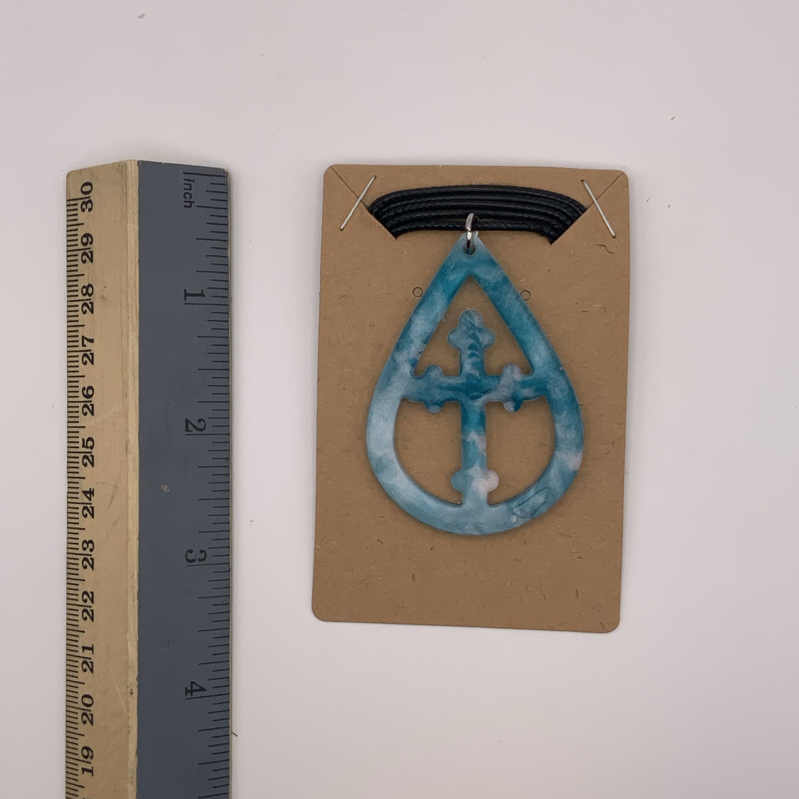 House Of David Handmade Cross Necklace Marbled Dream Water