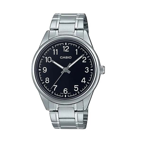 Casio MTP-V005D-1B4 Men’s Standard Stainless Steel Black Dial Analog Watch