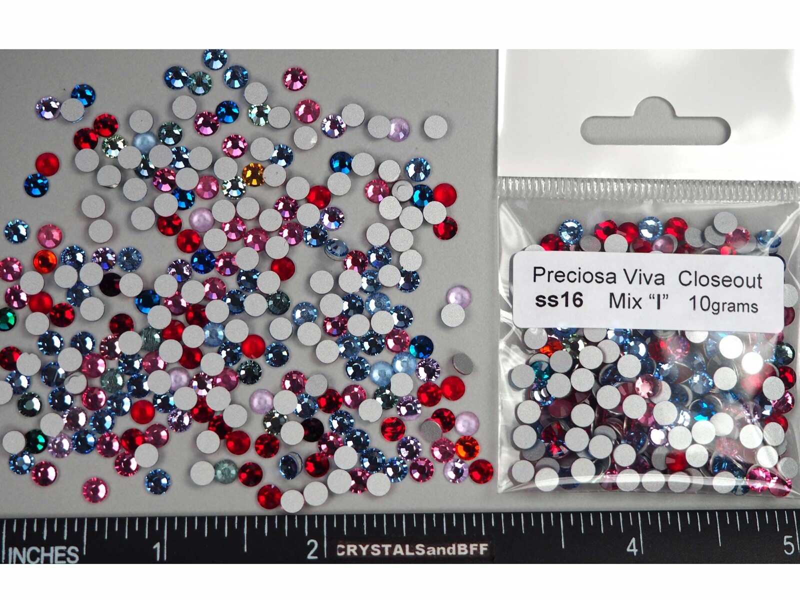 Color Mix “I” CLOSEOUT, Preciosa VIVA Genuine Czech Rhinestones ss16, 4mm