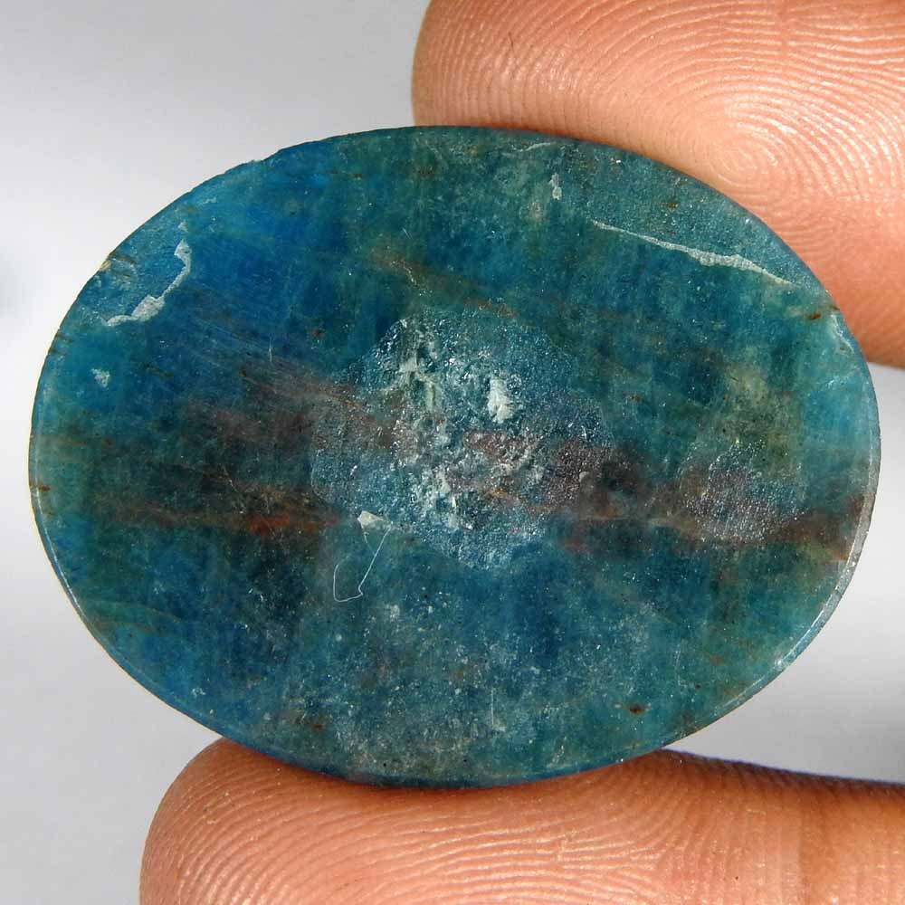 40.55Cts100%Natural Blue Apatite Oval Cabochon(31x24x4)Loose Gemstone