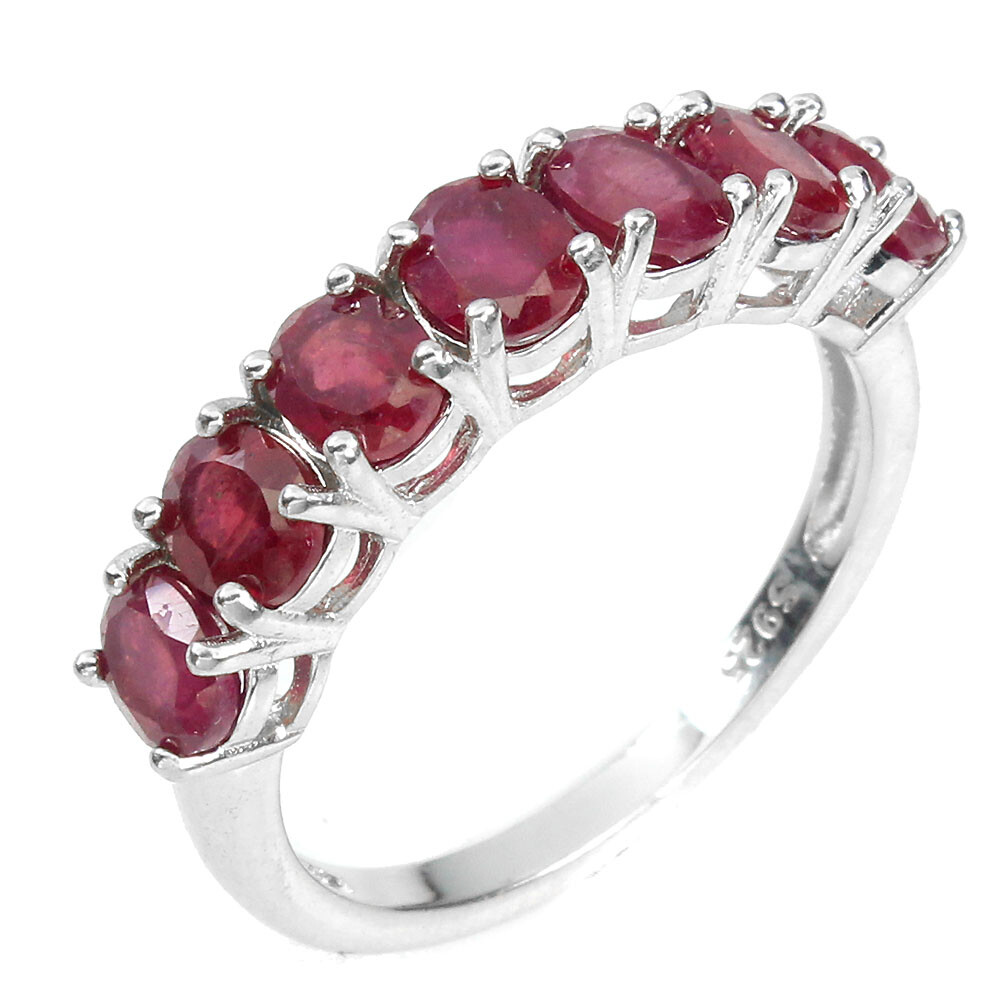 Valentine 925 Silver Ring Oval Ruby 5x4mm Gemstone Jewelry 8