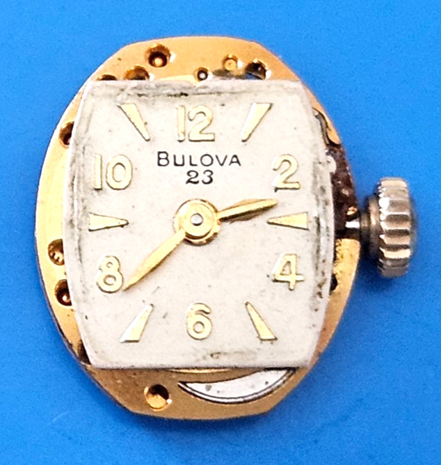 BULOVA 5AT 23J Watch Movement (REMOVED FROM GOLD CASE/BALANCE RUNS) lot66