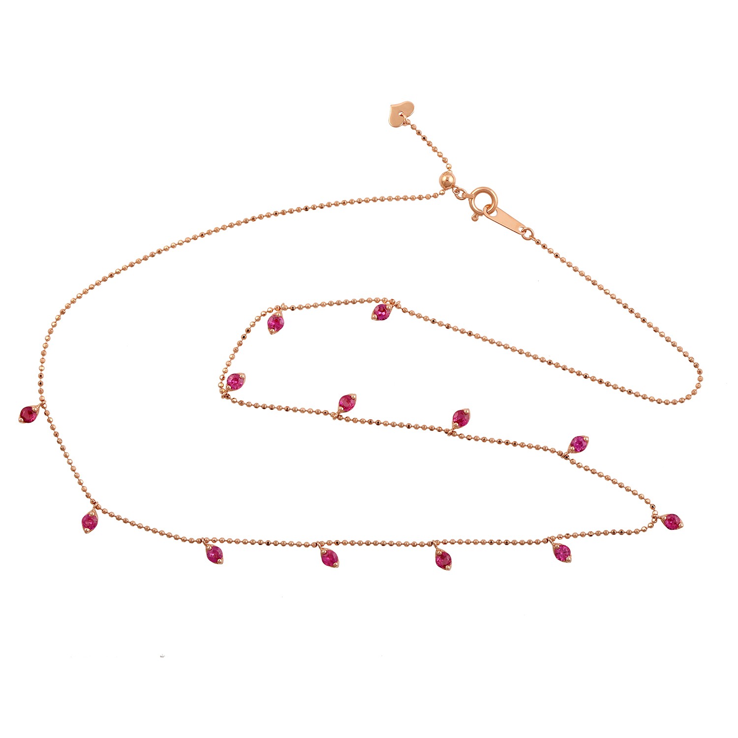 Elegant 18K Rose Gold Pink Sapphire Necklace Fine Jewelry Gift For Womens