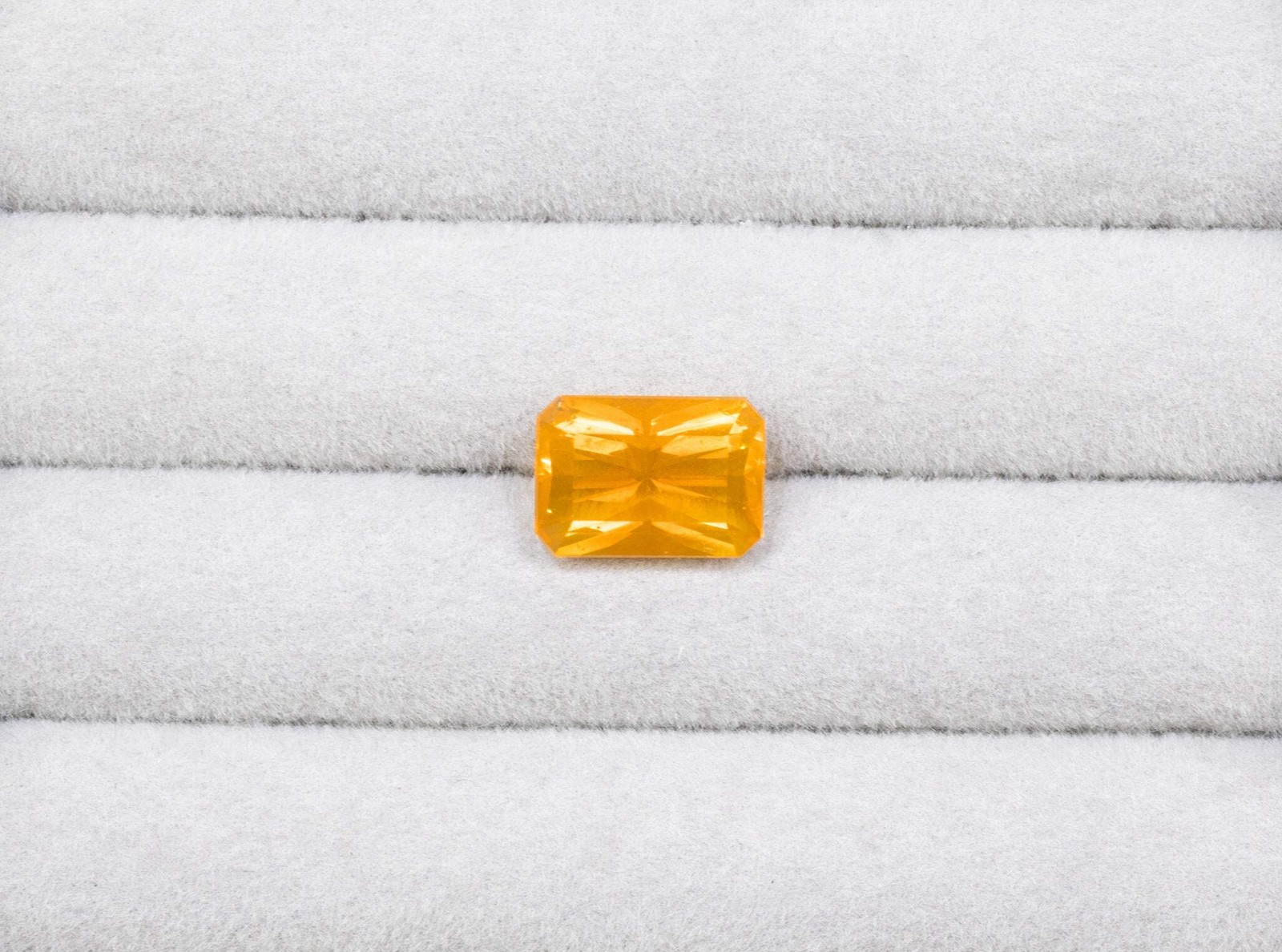 Natural Mexican Fire Opal 5.45ct Loose Gemstone Emerald Cut Play of Color