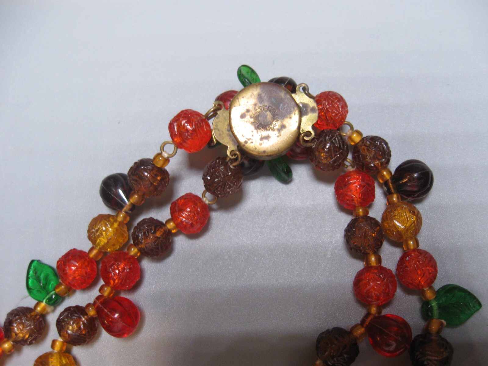 Vintage 3 Strand Necklace Plastic/Resin?