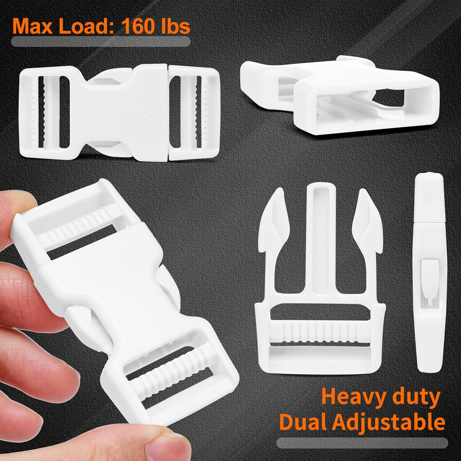 Buckle and Strap Set, 10 Yards Polyester Webbing Strap with 6 Dual