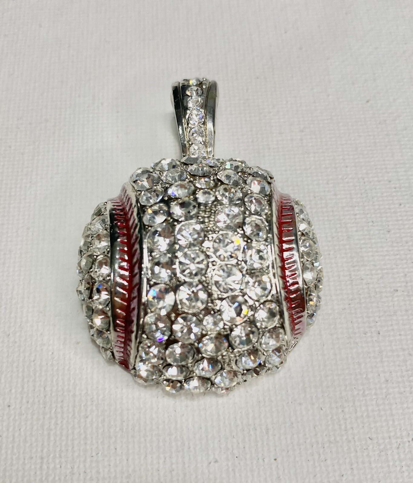 Silver-Toned “Baseball” Pendant