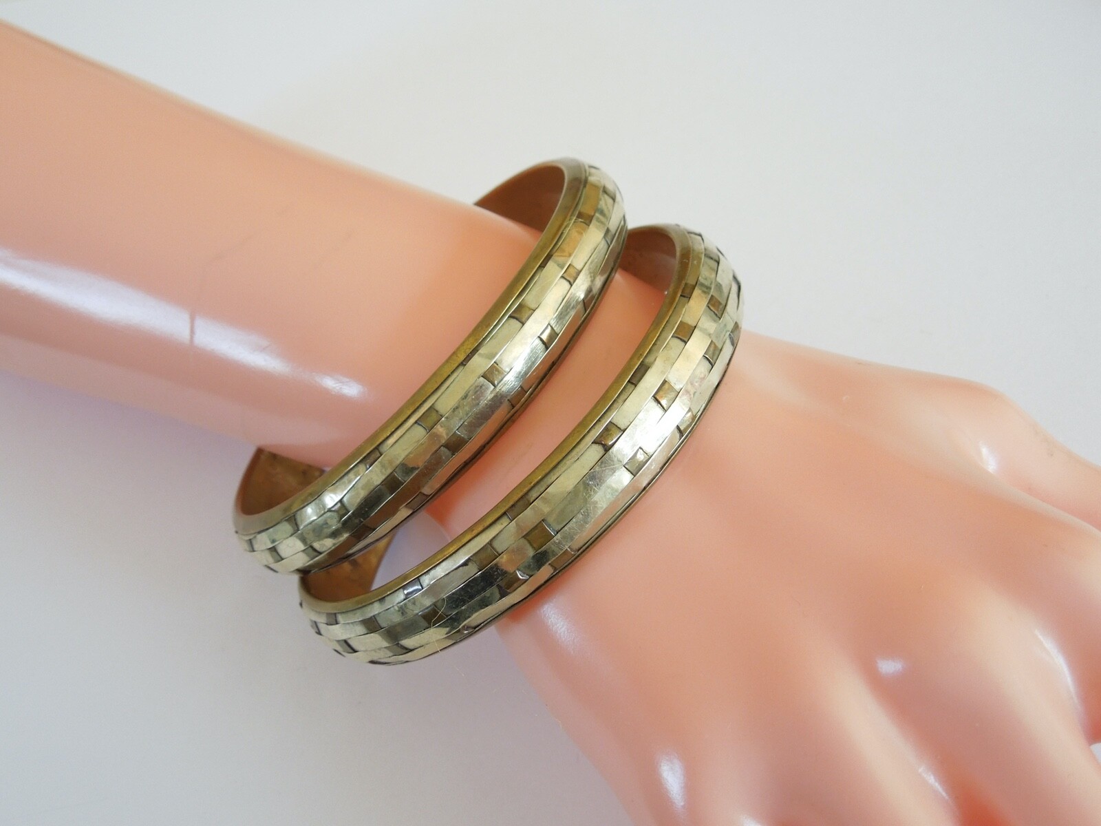2 X Bicolor Vintage Bracelet Ø 6.6 Cm / Width: 1.1 Cm