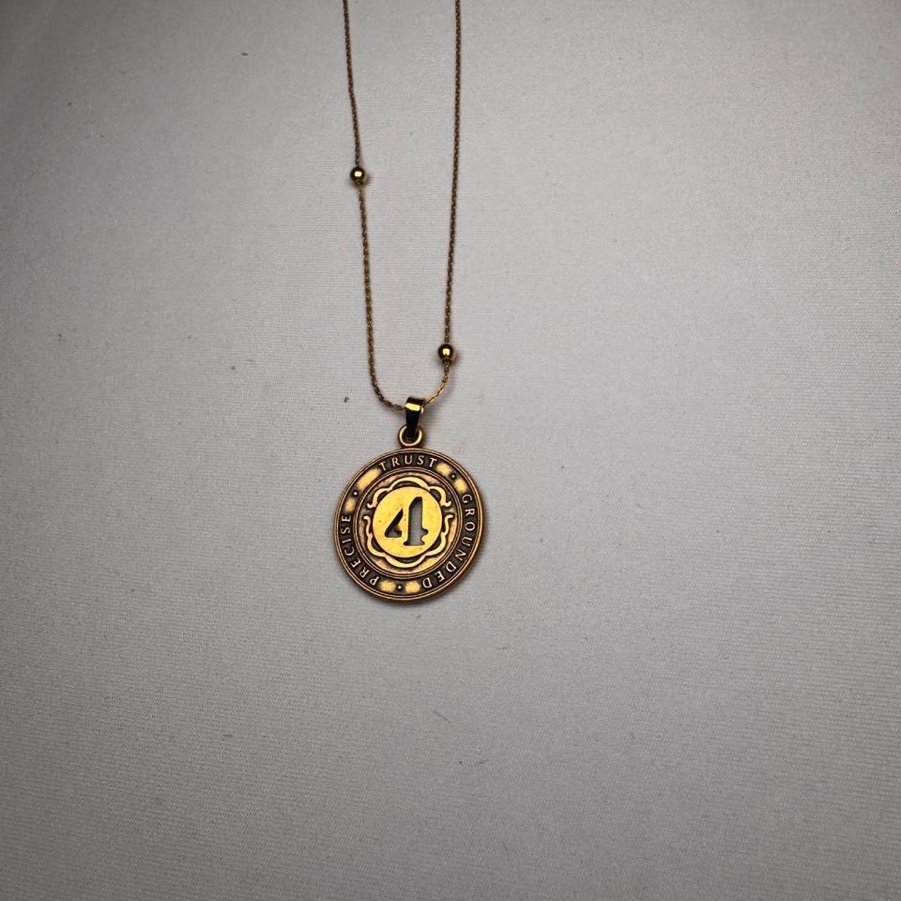Alex and Ani Number 4 Necklace Gold Tone Adjustable Inspirational Pendant