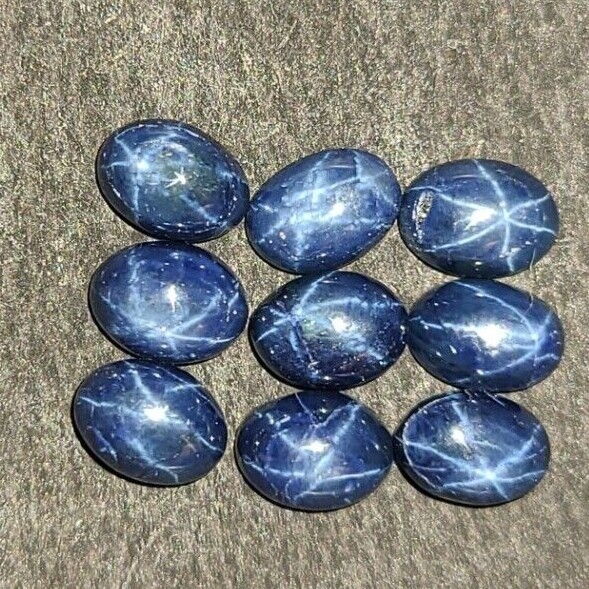 Blue Star Sapphire (Diffused) 8x6mm Oval Cabochon Loose Gemstone(s)