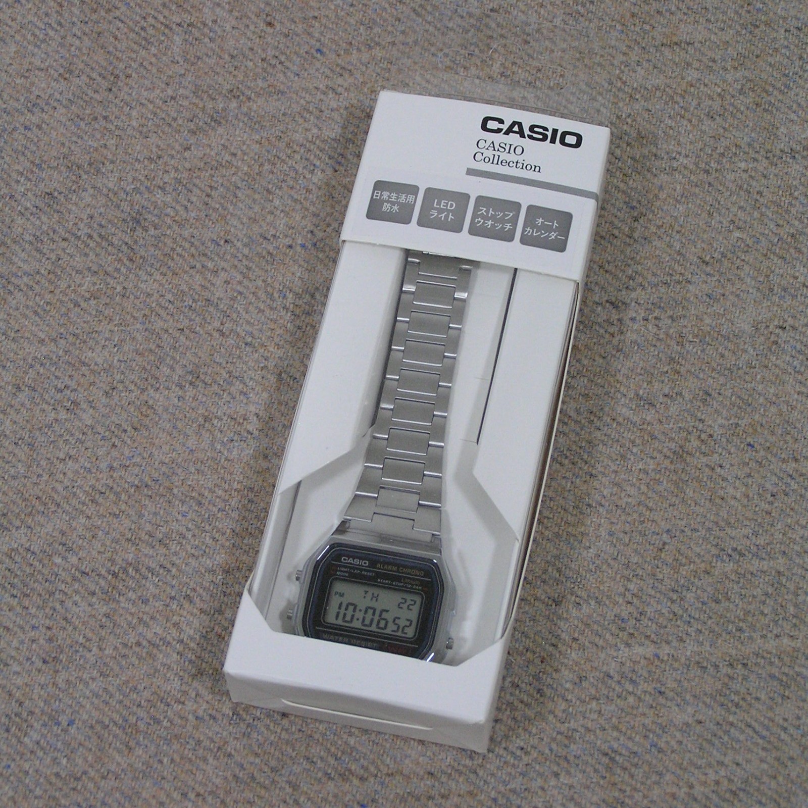UK STOCK CASIO A158WA-1JH Japan Exclusive Digital Watch Imported Model Silver