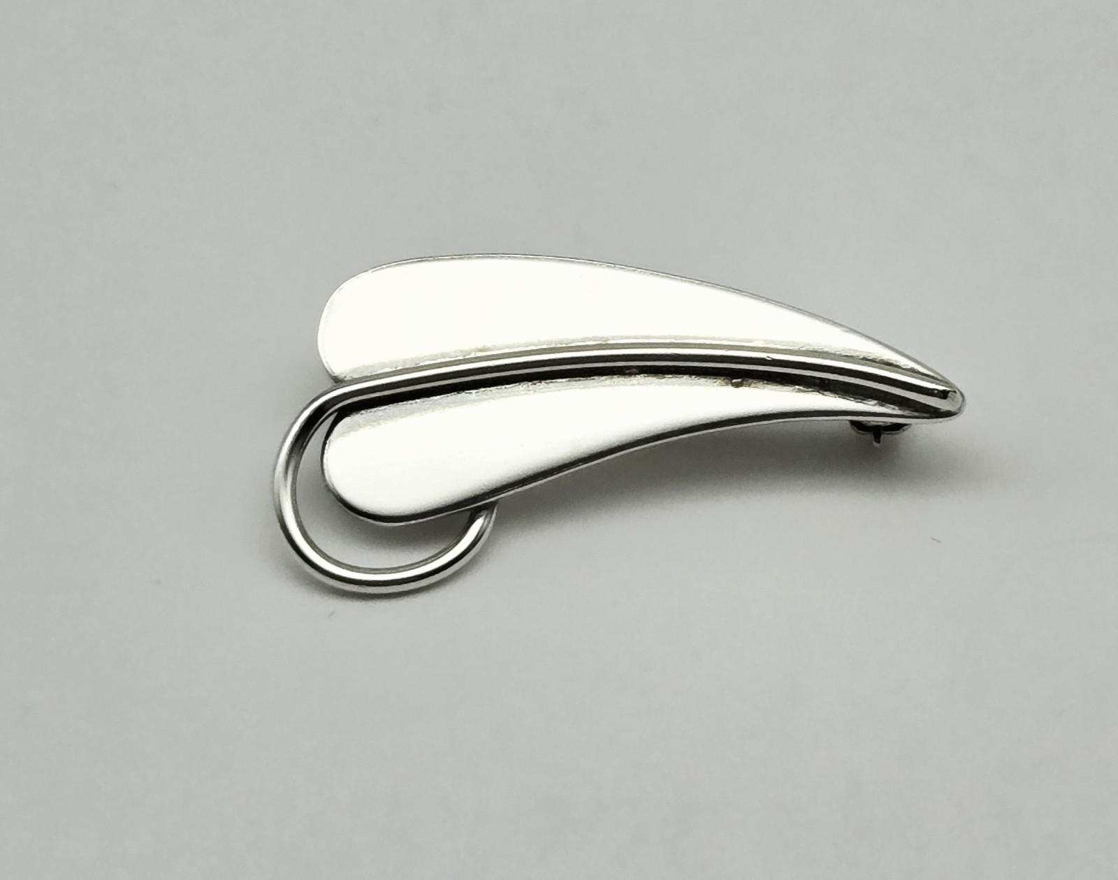 VTG 925 Sterling Silver Orb Otto R. Bade Modernist Nature Leaf Pin Brooch – 2.0g
