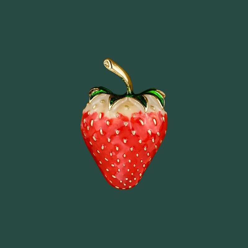 Fashion Women Strawberry Enamel Brooches Pins Exquisite Vintage Antique Jewelry