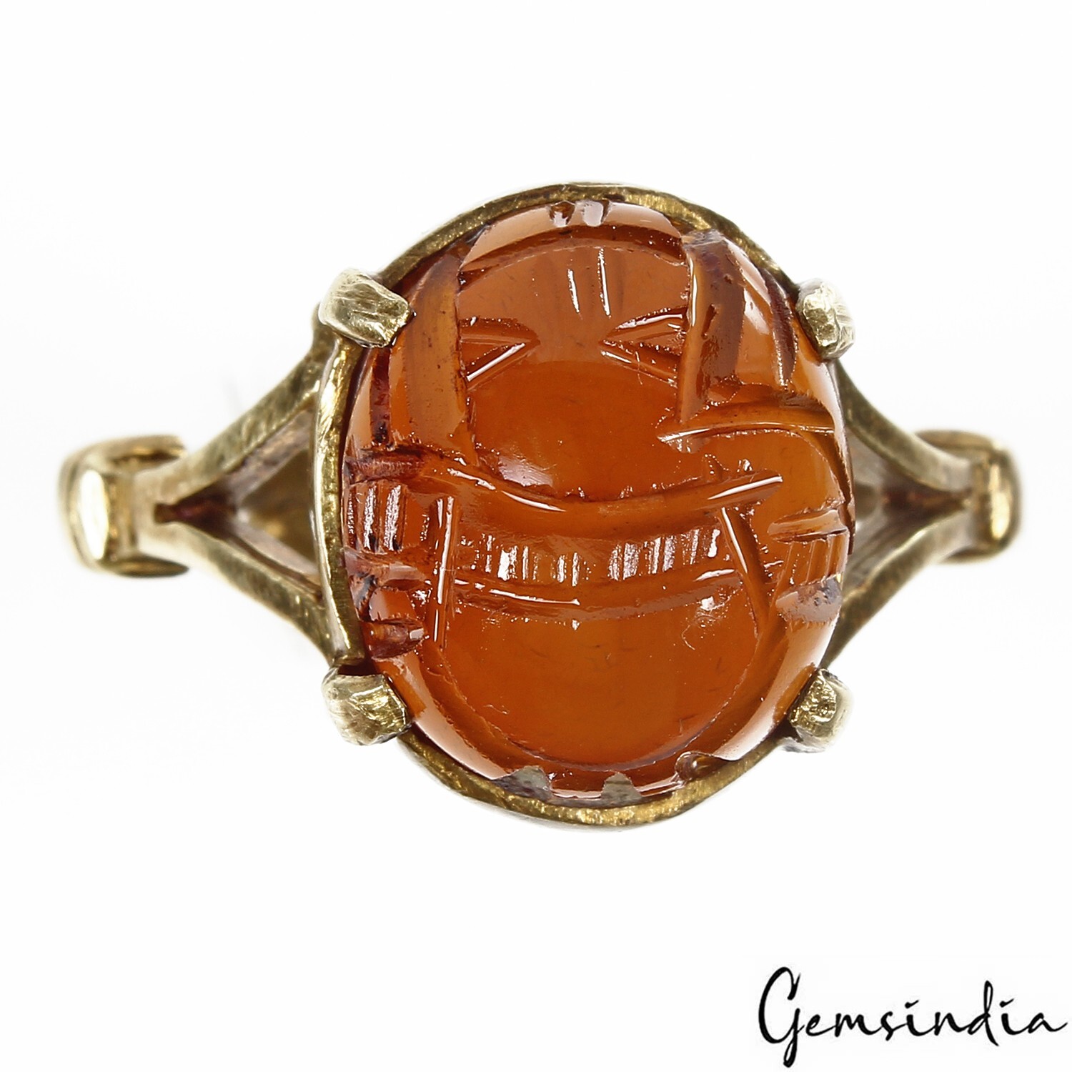 8Mix Metal Adjustable Ashtadhatu Carved Ganesha Onyx Gem Astrological Ring~5.5gm