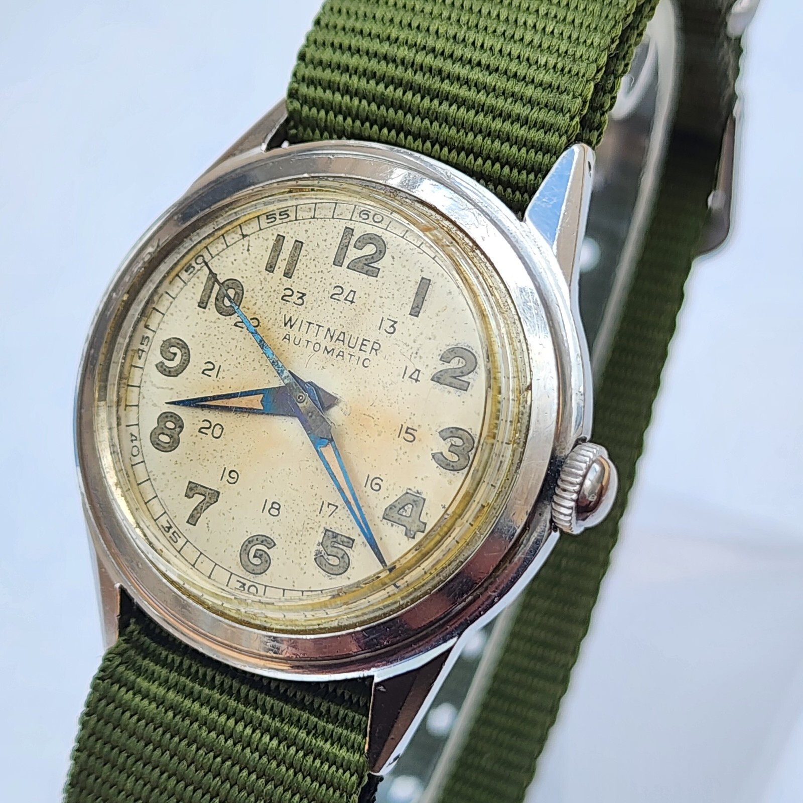 Vintage 1940’s Wittnauer Automatic Bumper WWII Military 33mm Men’s Watch