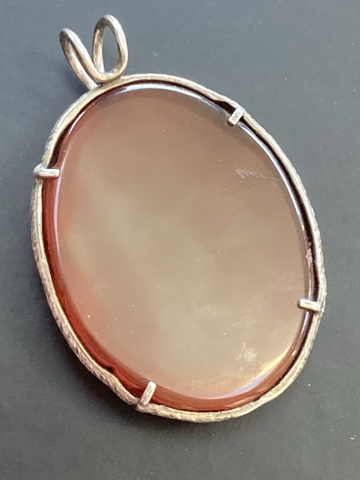 Carnelian Agate Butterfly Flower Big PENDANT Sterling Silver 925 Red Necklace